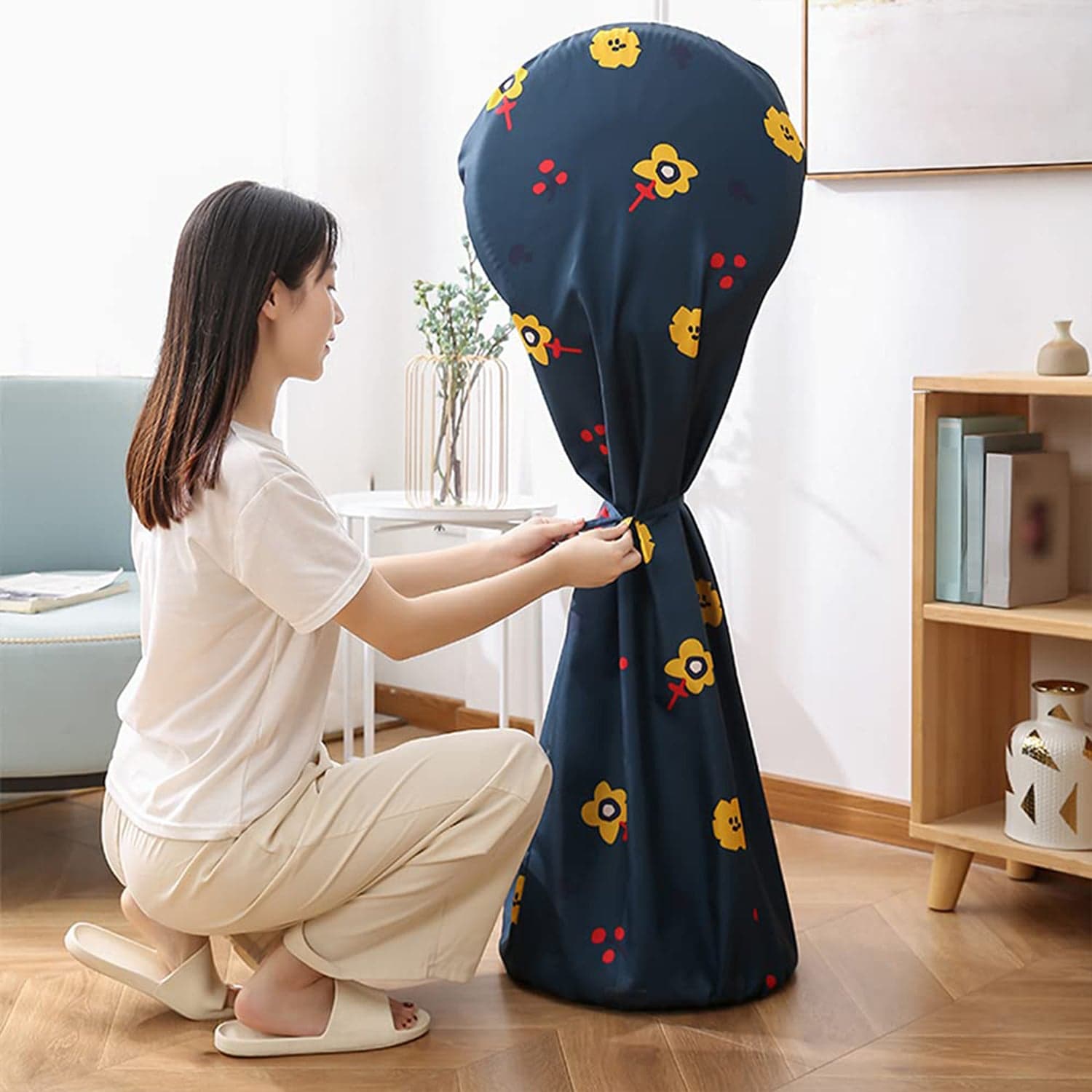 Decorative Dustproof And Waterproof Table Fan Cover thumbnail 4