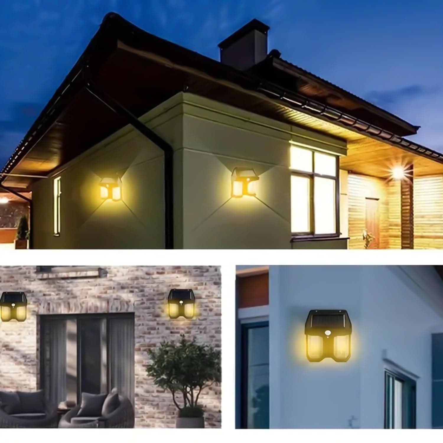 Outdoor Solar Wall Lamp Outdoor Waterproof High Quality Lamp Induction Garden Lamp Garden Villa Night Lamp Double Lamp Light (1 Pc) thumbnail 3