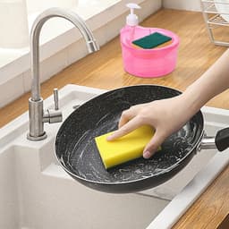 2-in-1 Double Layer Liquid Soap Dispenser with Pump & Sponge of Practical Kitchen & Hotel Sink Soap Pump Bottle (Rectangle)