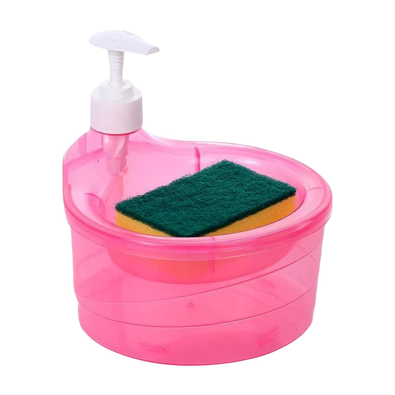 2-in-1 Double Layer Liquid Soap Dispenser with Pump & Sponge of Practical Kitchen & Hotel Sink Soap Pump Bottle (Rectangle) thumbnail 4