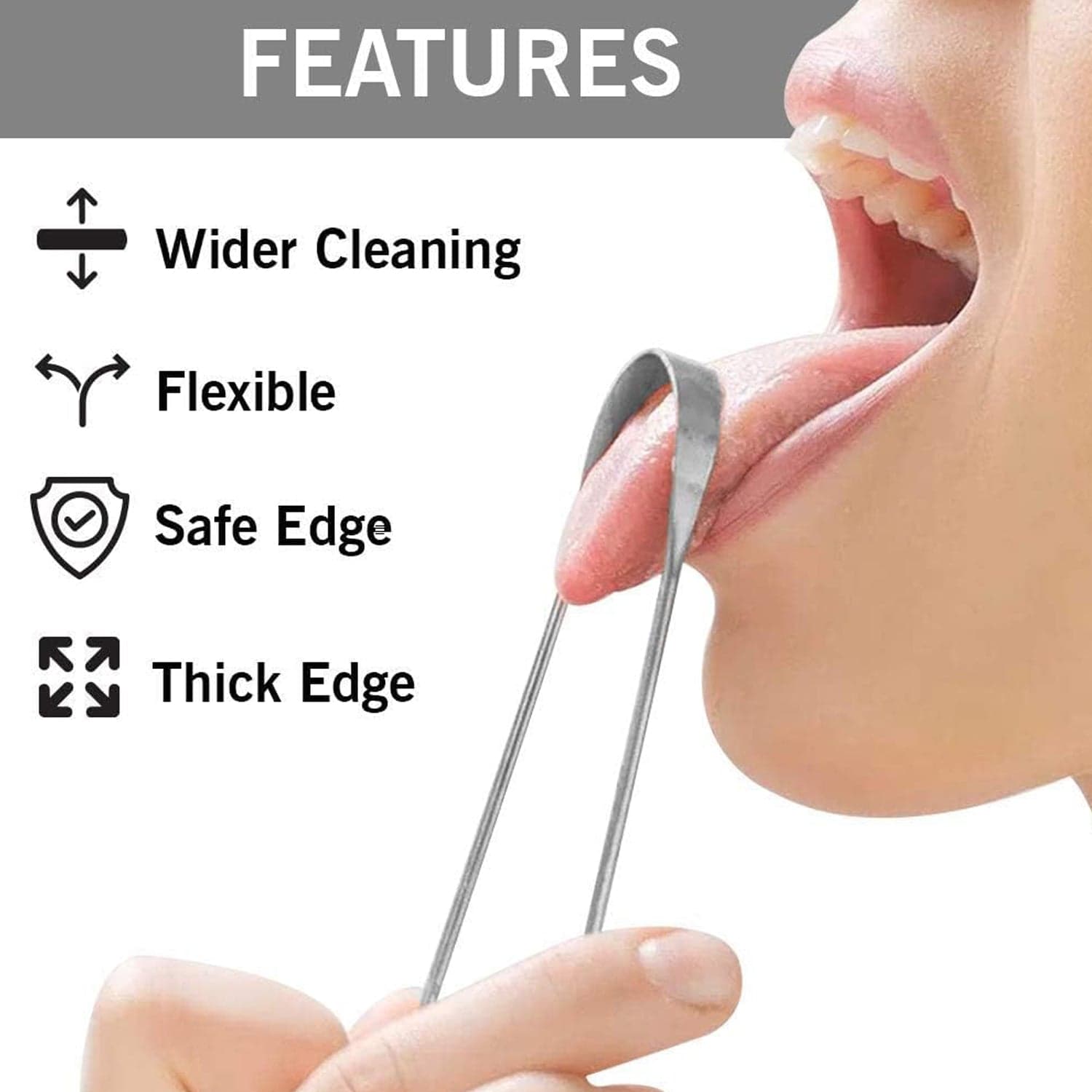 Tongue Cleaner For Kids & Adults | Tongue Scraper For Bad Breath ID-12593 thumbnail 5