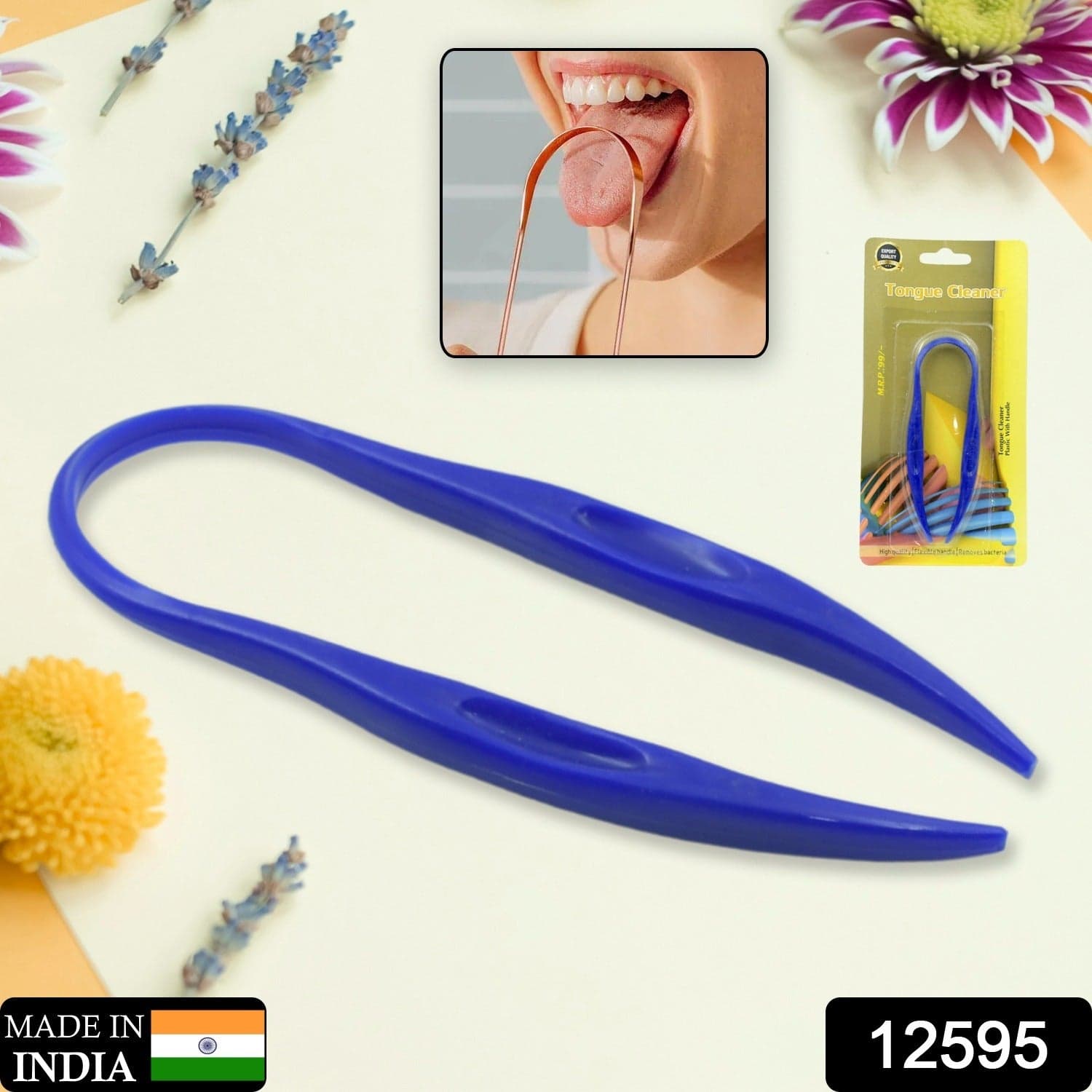 Plastic Tongue Cleaner For Kids & Adults | Tongue Scraper For Bad Breath ID-12595 thumbnail 2