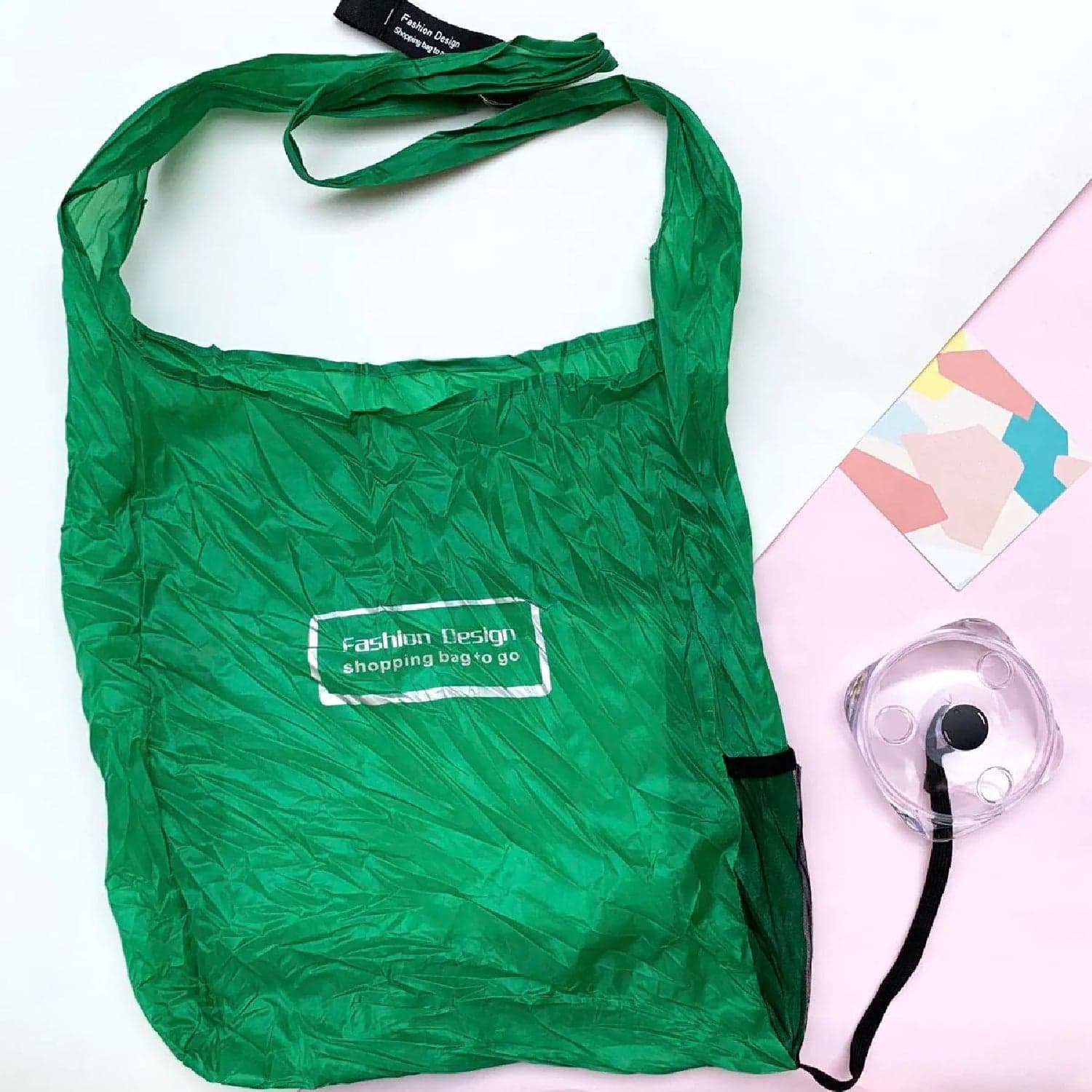 Reusable Grocery Bag, Fordable And Portable Shopping Bag, Nylon Grocery Bag Roll Up In Small Case thumbnail 7