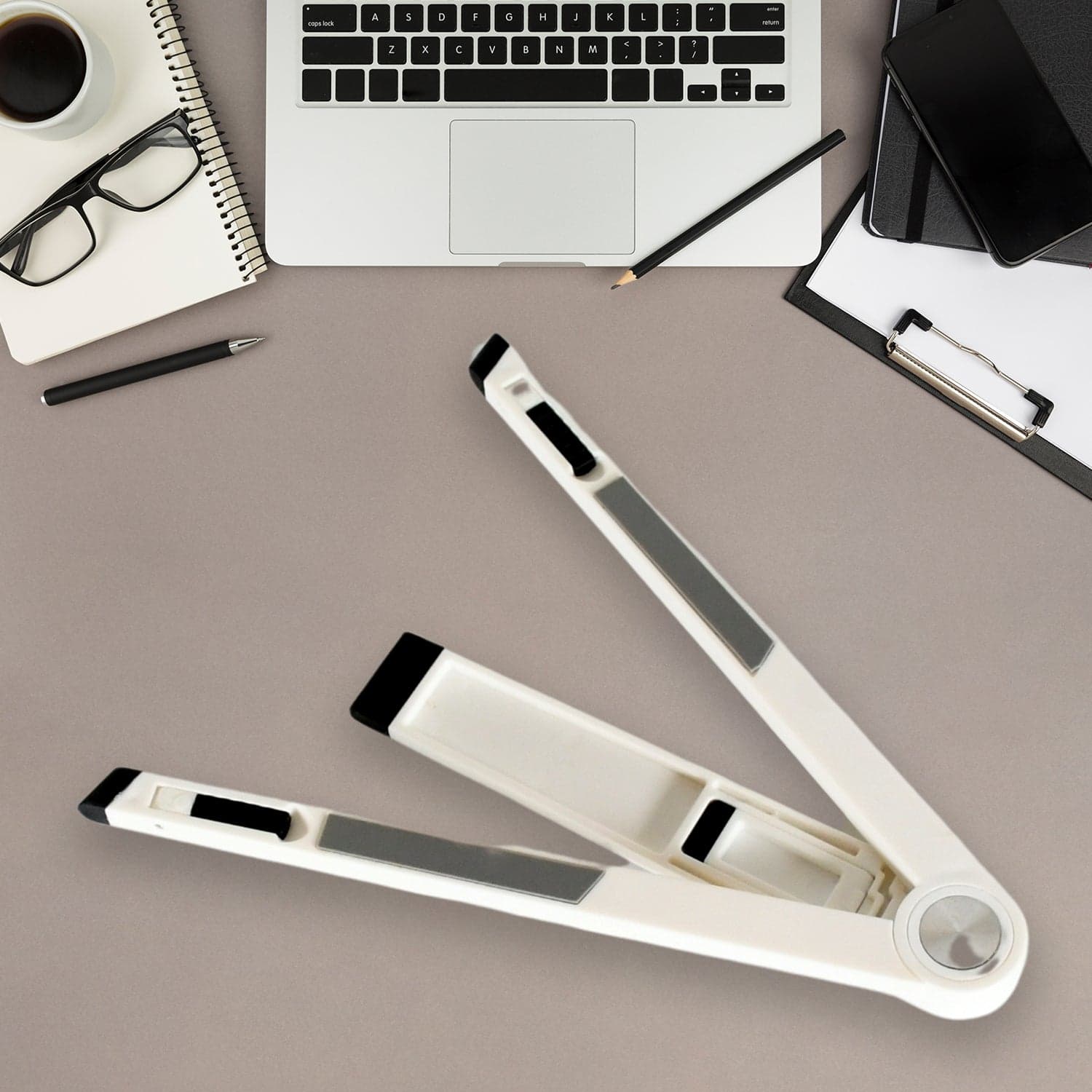Slim Tablet Mobile Stand Adjustable Foldable Tablet Stand Scaffold (1 Pc) ID-12601 thumbnail 3