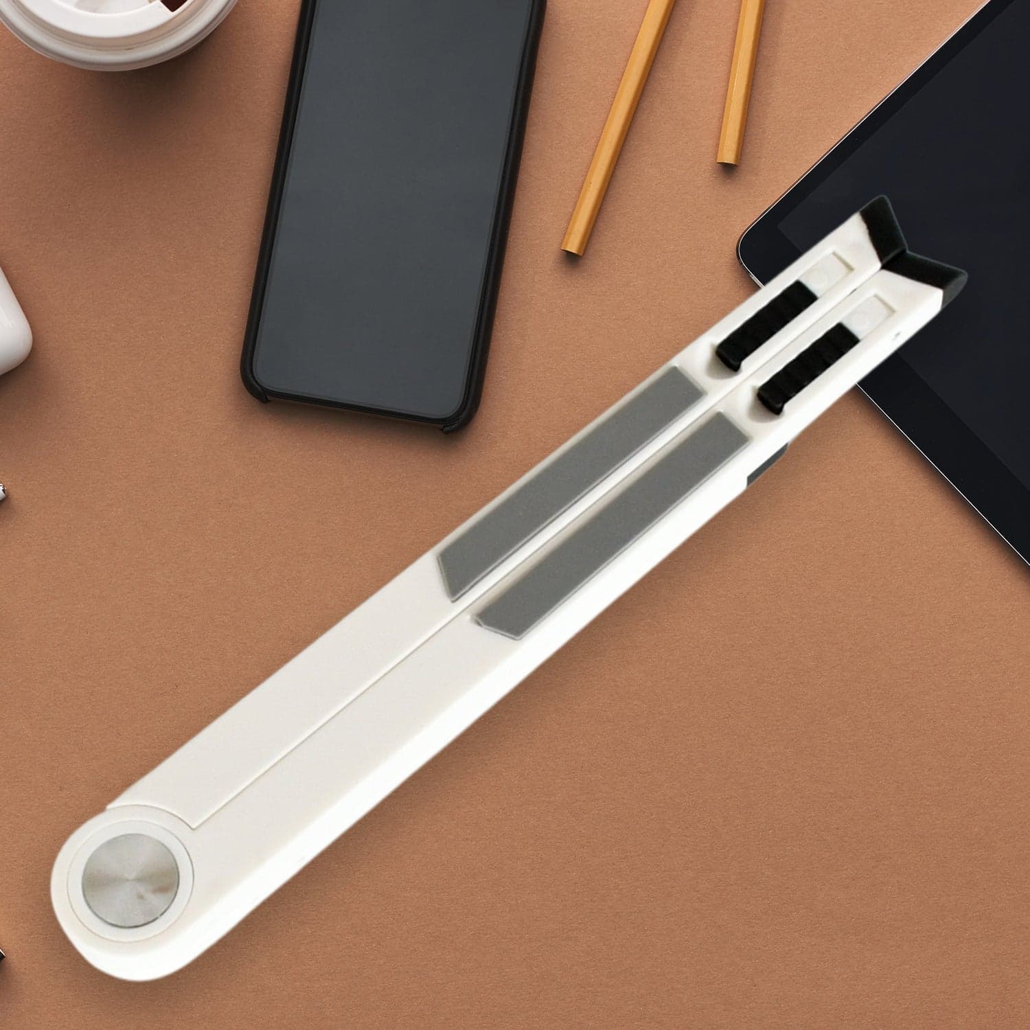 Slim Tablet Mobile Stand Adjustable Foldable Tablet Stand Scaffold (1 Pc) ID-12601 thumbnail 5