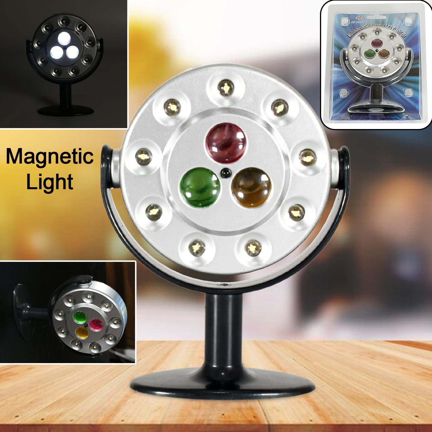 Multifunctional Magnetic Led Flashlight, High Quality Waterproof Light, Three Ultra-Bright Leds, Battery Operated Led Light (Battery Not Included) thumbnail 1