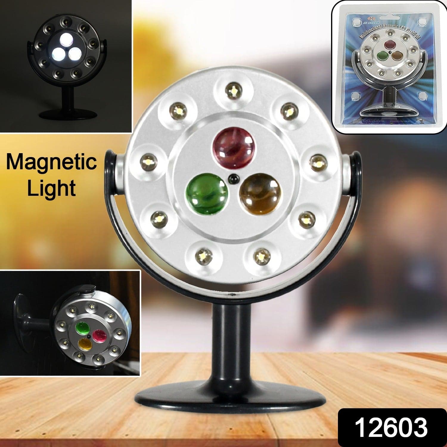 Multifunctional Magnetic Led Flashlight, High Quality Waterproof Light, Three Ultra-Bright Leds, Battery Operated Led Light (Battery Not Included) thumbnail 2