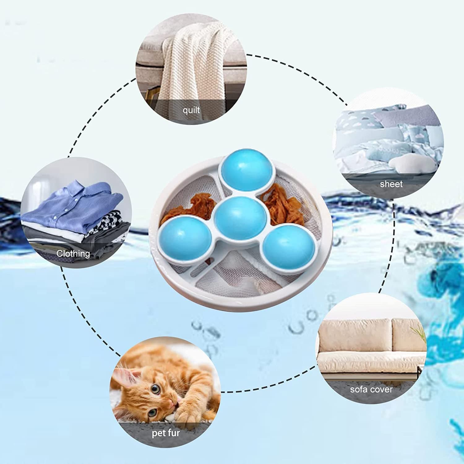 Floating Laundry Ball Lint Catcher of Reusable Hair & Fur Filter (1 Pc) thumbnail 5