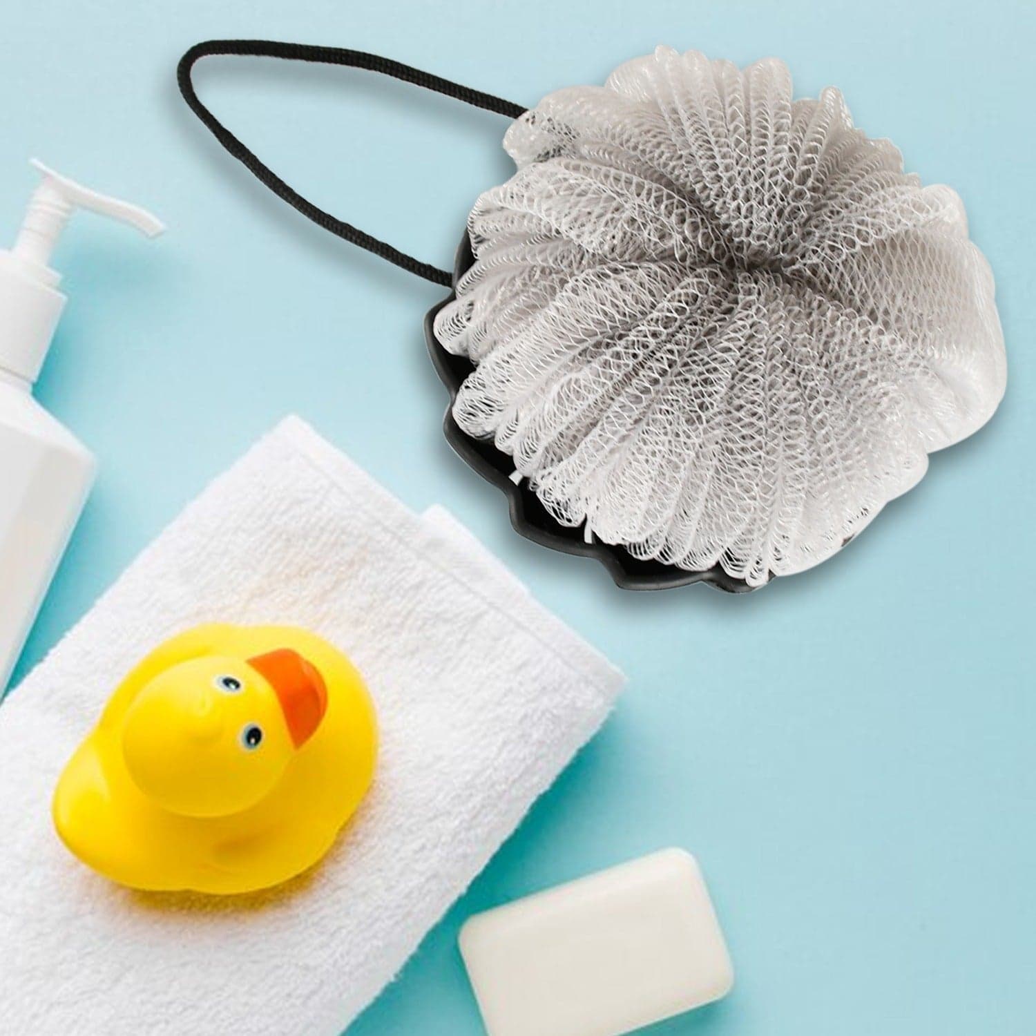 Shower Tool Duo 2-1 Shower Loofah Sponge And Exfoliating Body Scrubber For Showering thumbnail 7