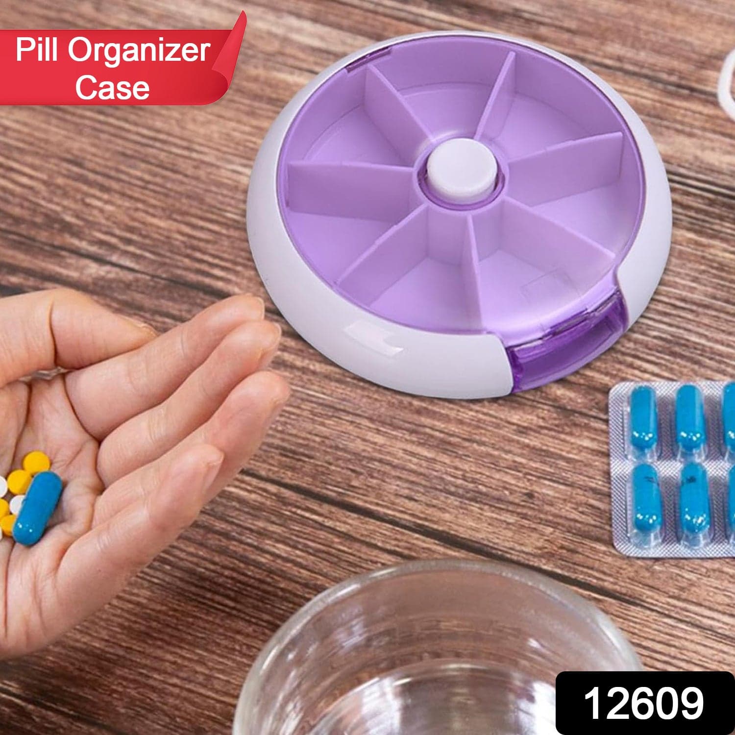 Cute 7-Day Pill Box Dispenser of Portable 7-Grid Medicine Organizer (1 Pc) thumbnail 2