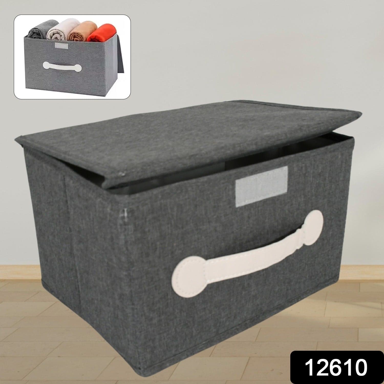 Small Foldable Storage Box With Lid And Handles thumbnail 2