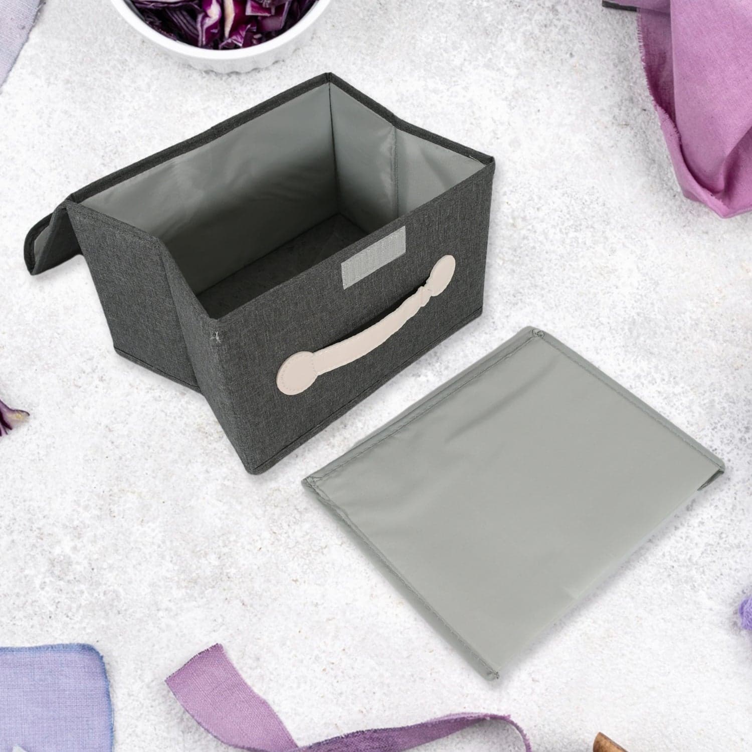 Small Foldable Storage Box With Lid And Handles thumbnail 3