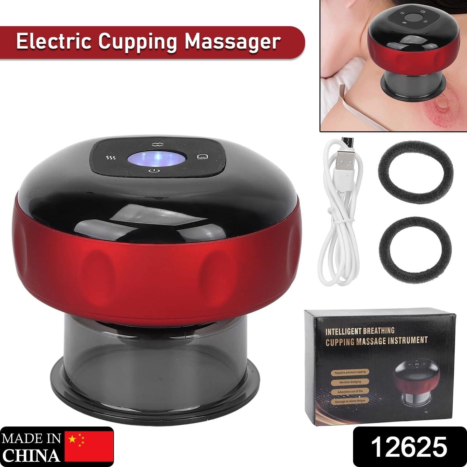 Electric Intelligent Breathing Cupping Massage Instrument (1 Pc) thumbnail 2