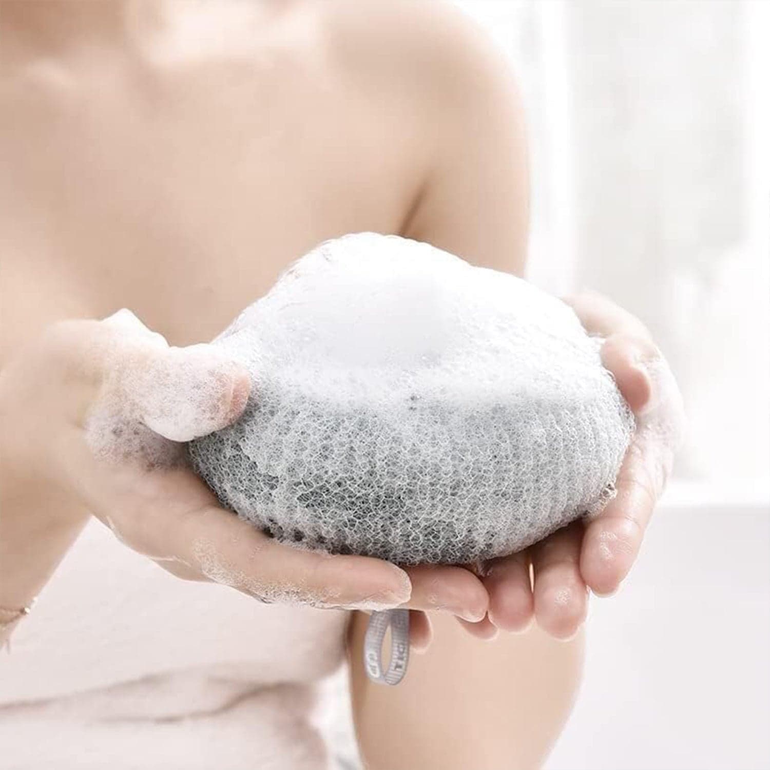 Flower Bath Sponge - Super Soft Body Exfoliator with Suction Cup for Shower & Massage thumbnail 4