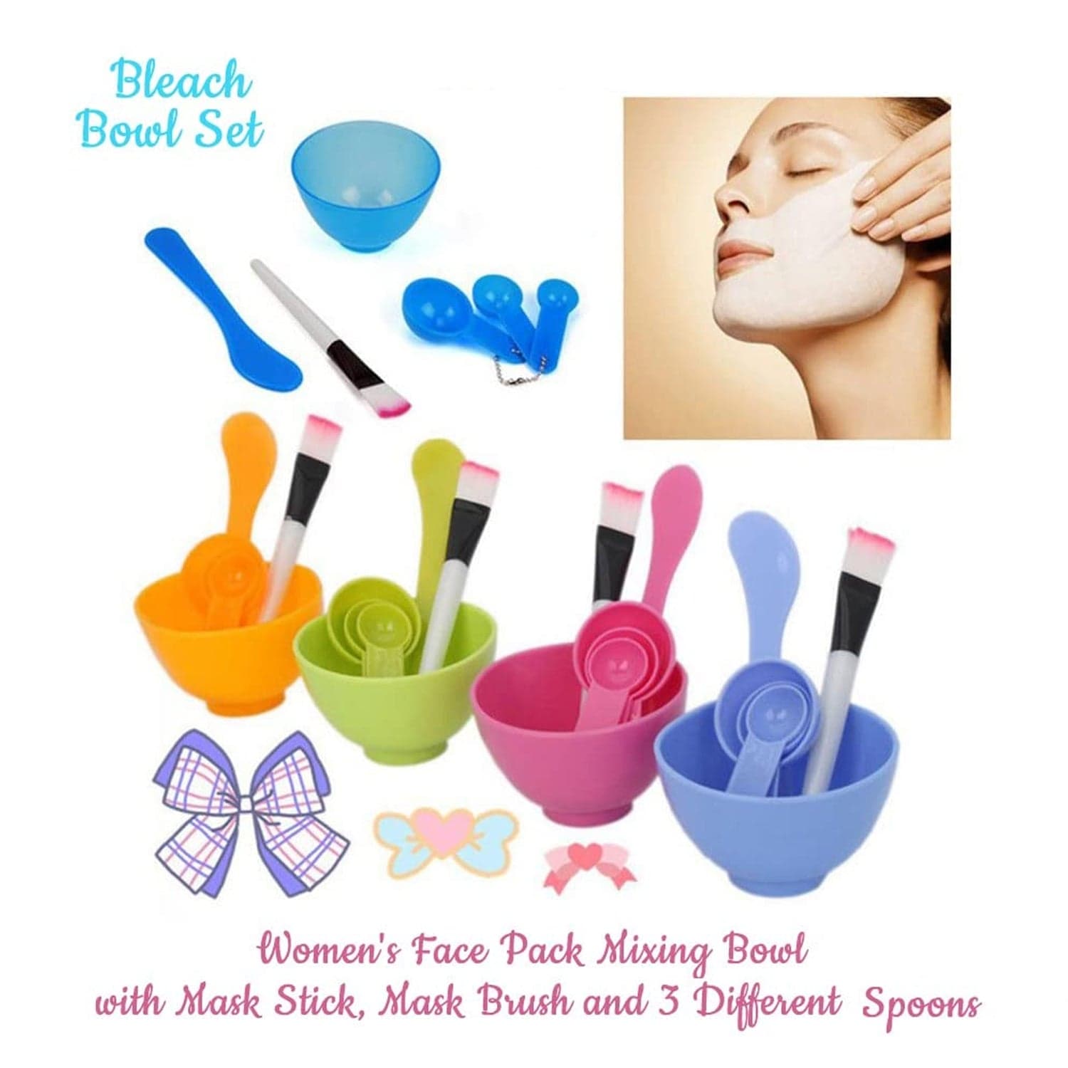Facial Mask Bowl Set for Girls (6-Pcs) thumbnail 3