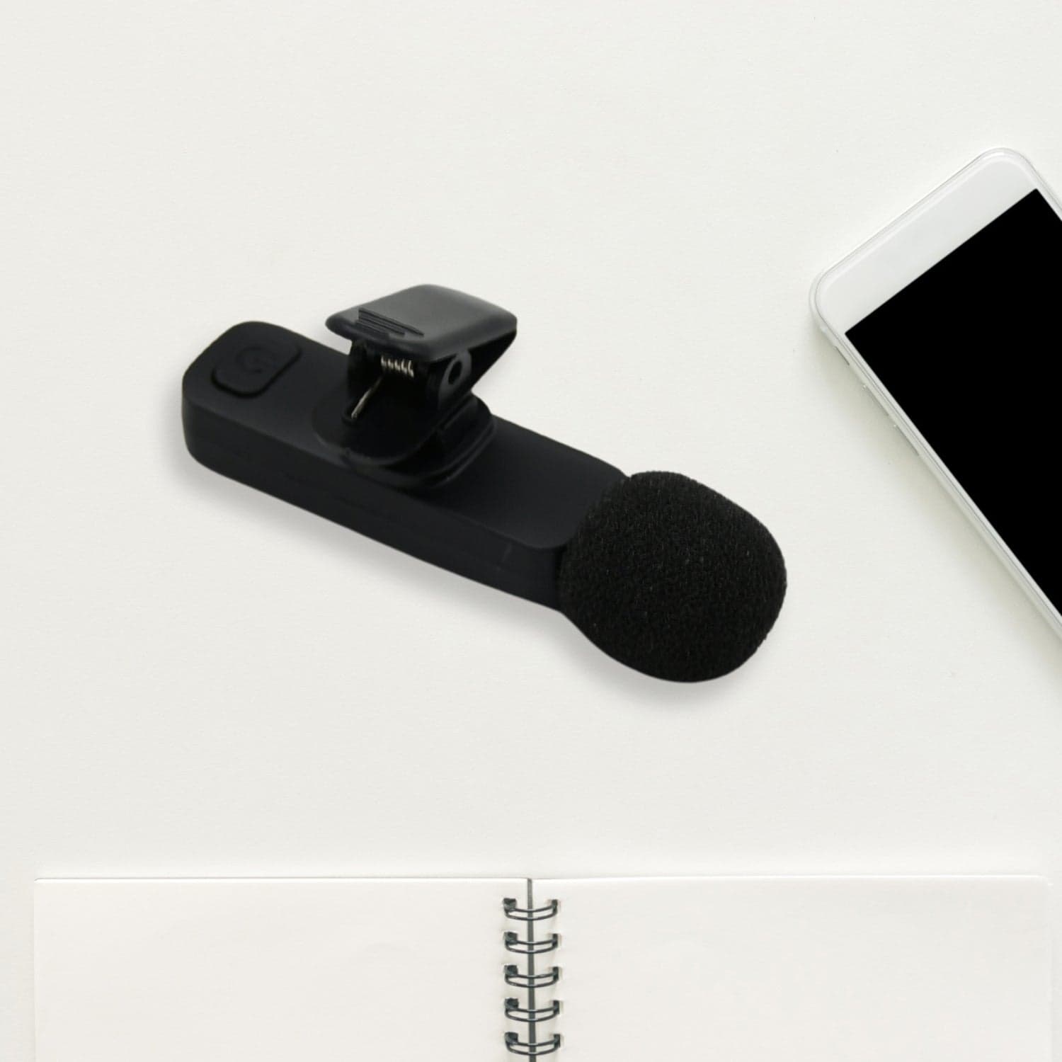 Intelligent Noise Cancelling Live Streaming Clip on Microphone for Type-C & for iPhone with Charging Mini Wireless Lapel Collar Microphone thumbnail 4