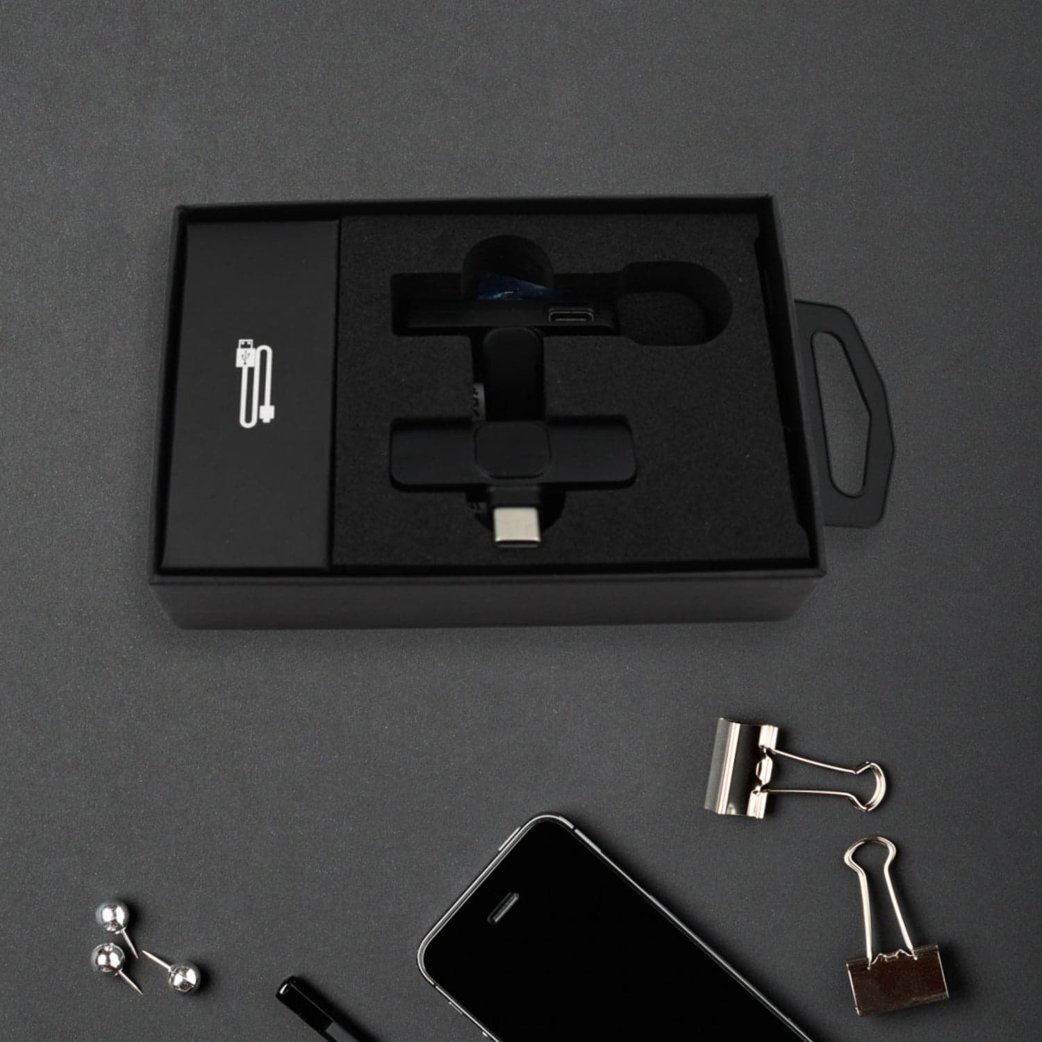 Intelligent Noise Cancelling Live Streaming Clip on Microphone for Type-C & for iPhone with Charging Mini Wireless Lapel Collar Microphone thumbnail 7