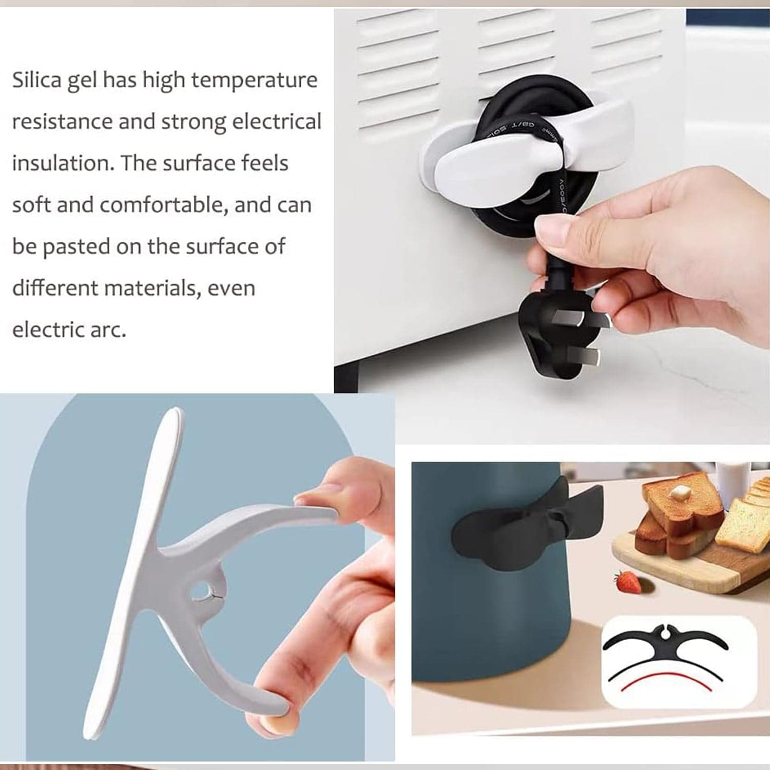 Power Plug Holder Organizer For Appliances Tidy Cord (1 Pc / 8X3 Cm / Small) thumbnail 6