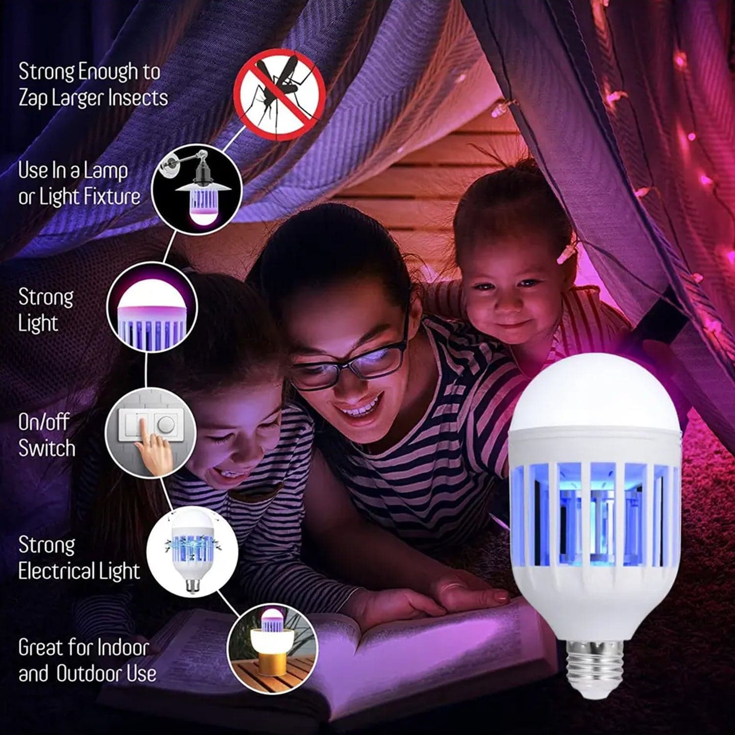 5W Mosquito Killer Lamp E27 LED Zapper for Summer Insects & Moths thumbnail 4