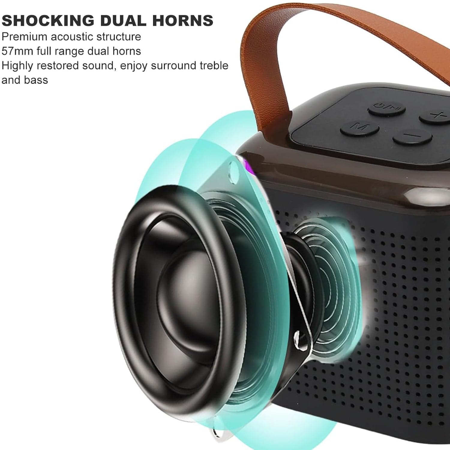 Wireless Speaker Microphone Set, Rgb Light Support Memory Card Portablekaraoke Machine Perfect For Travel Tv thumbnail 6