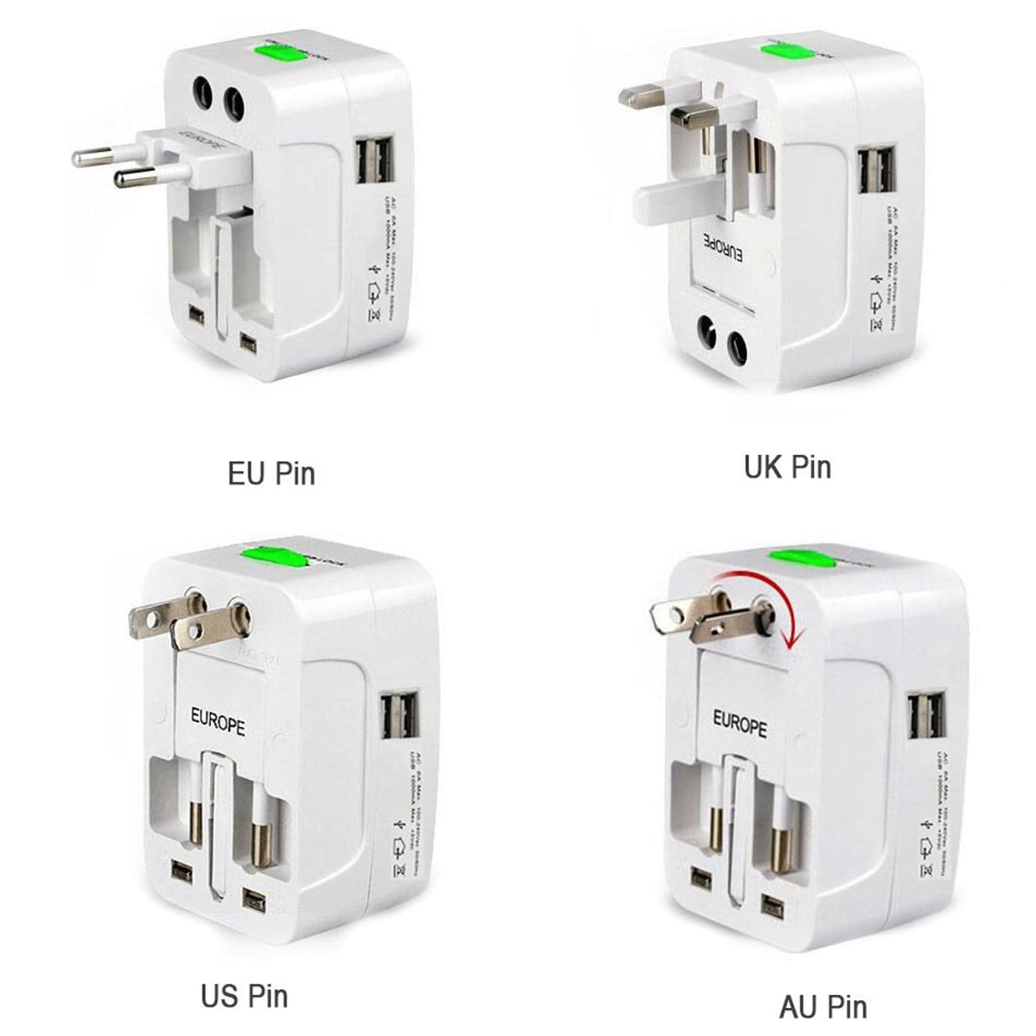 All-In-One Universal Worldwide Travelling Ac Adaptor Plug (1 Pc) thumbnail 7