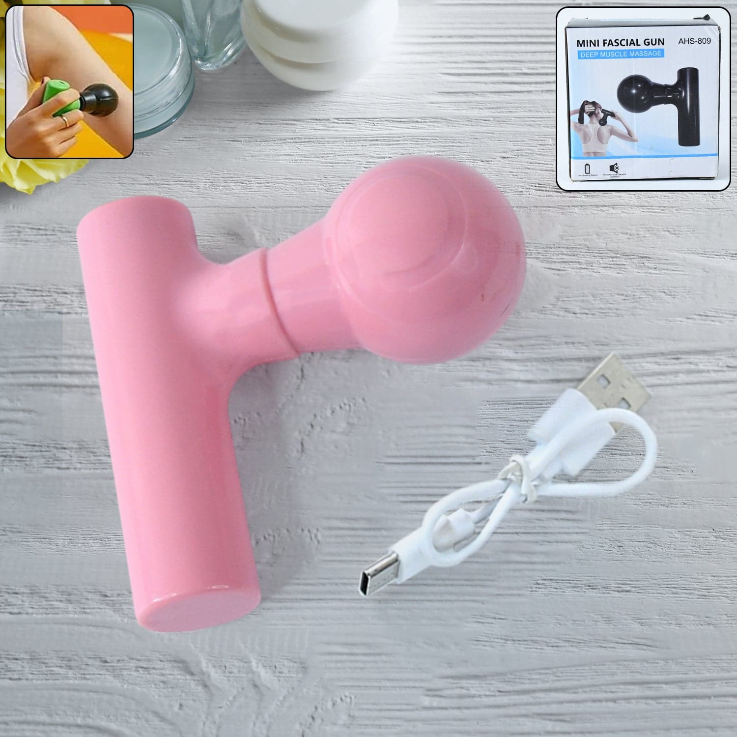 Black Mini Pocket Size Massager, Full Body Massager, Cordless One Button Operation For Body Pain & Relaxation thumbnail 1