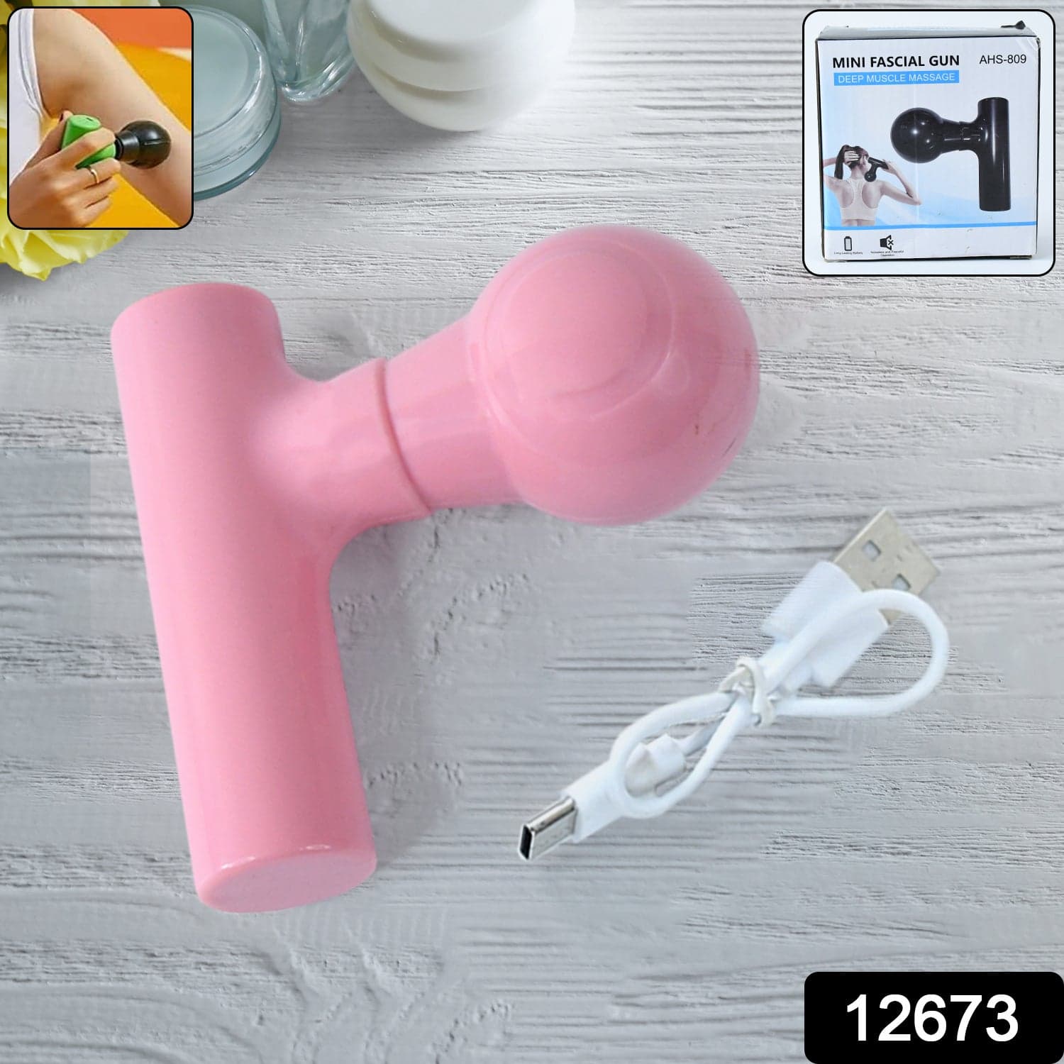 Black Mini Pocket Size Massager, Full Body Massager, Cordless One Button Operation For Body Pain & Relaxation thumbnail 2