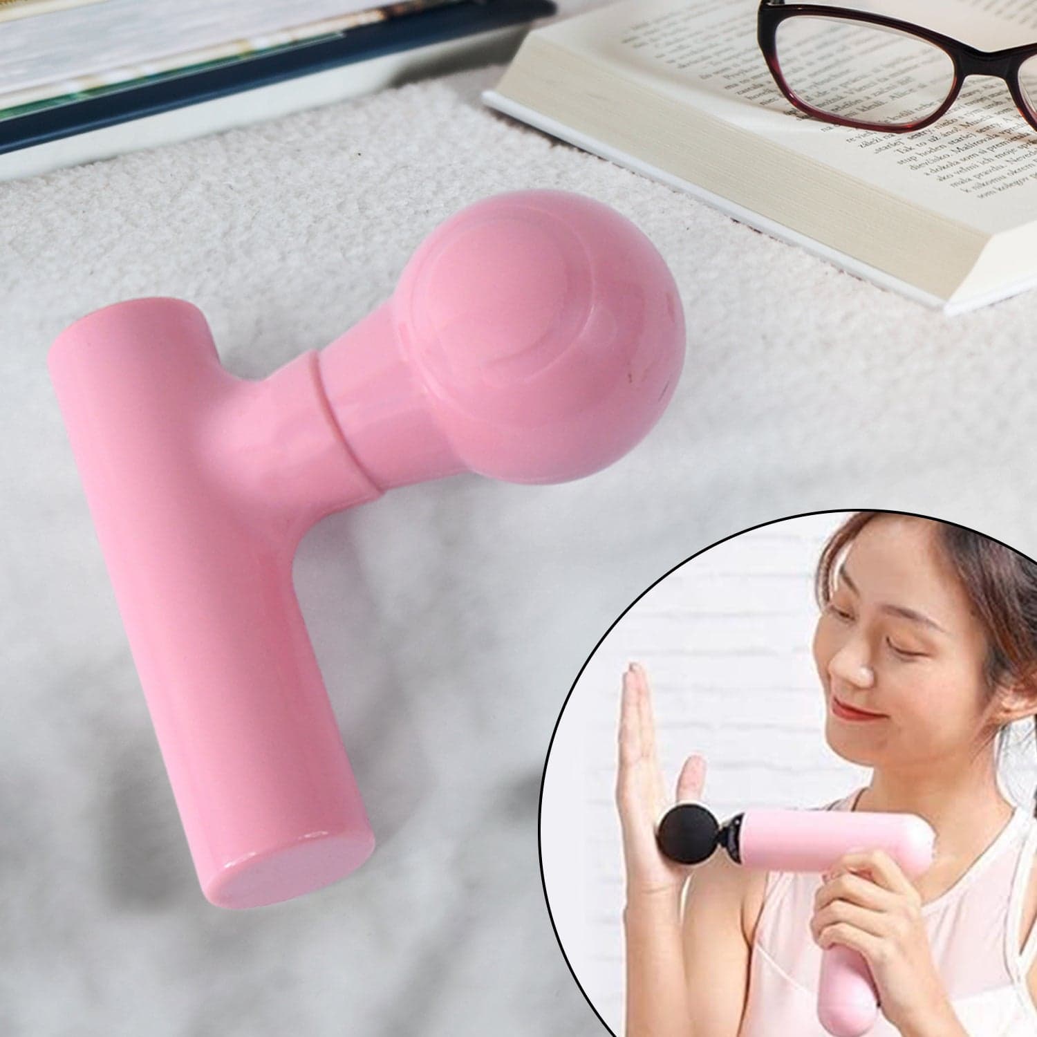 Black Mini Pocket Size Massager, Full Body Massager, Cordless One Button Operation For Body Pain & Relaxation thumbnail 3