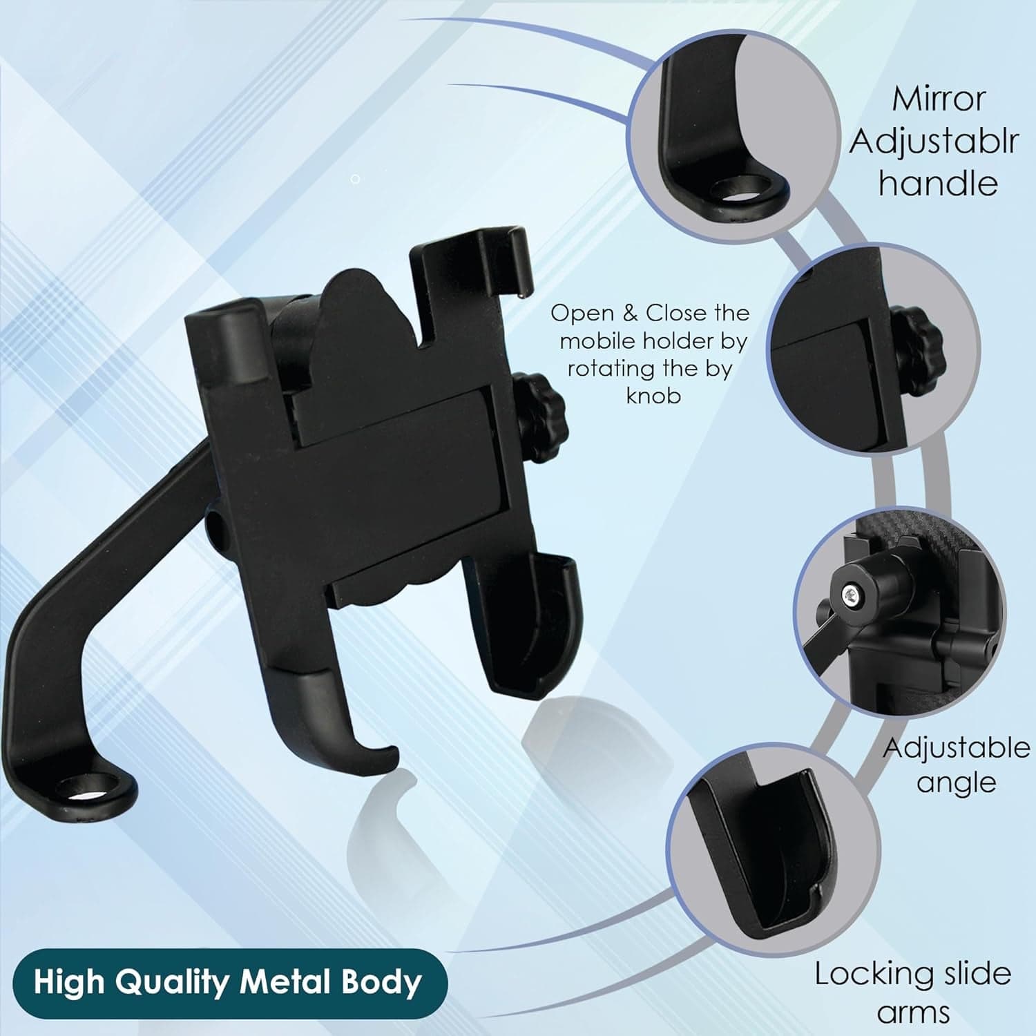 Full Metal Body Bike & Scooty 360 Degree Rotating Mobile Holder Stand For Bicycle thumbnail 5