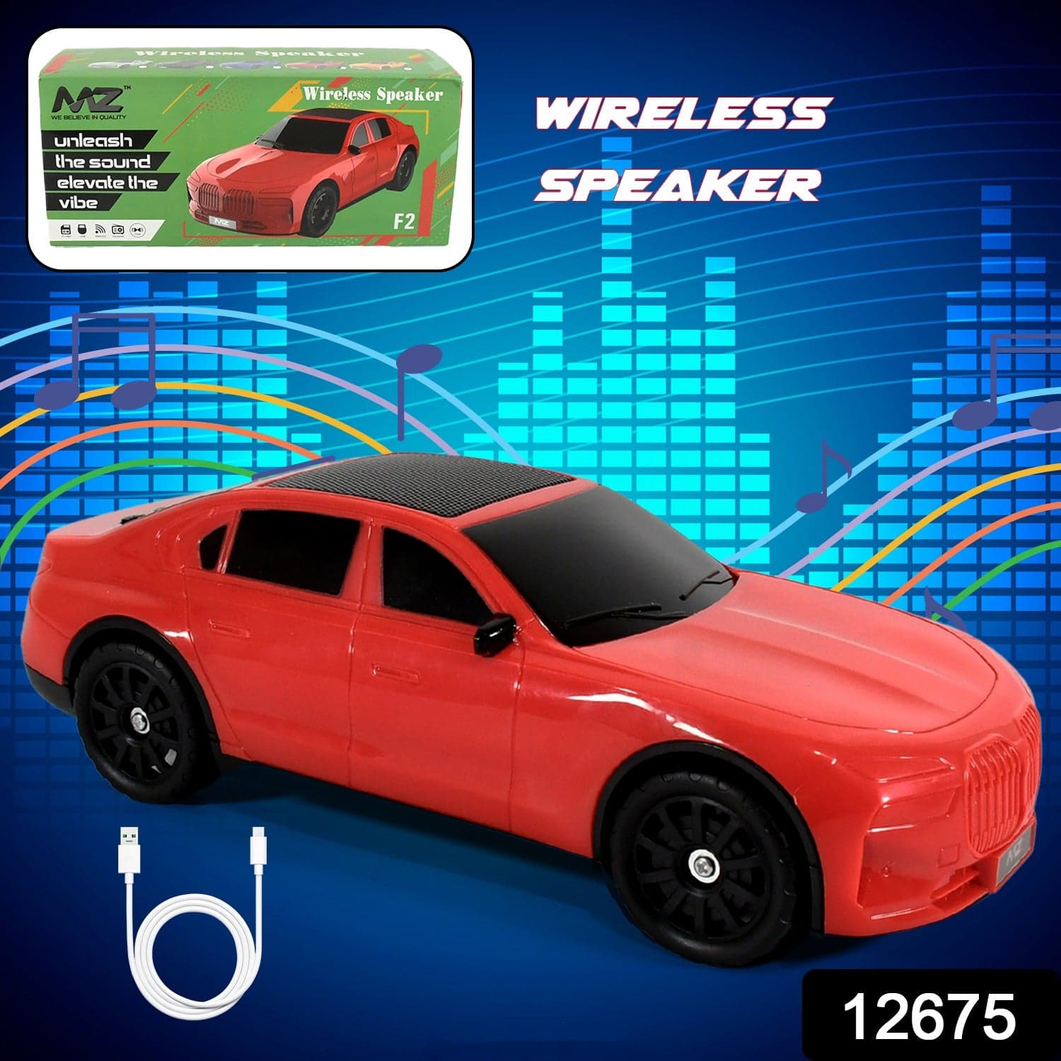 Wireless Bluetooth Speaker Portable Car Shape Music Speaker Support Bluetooth thumbnail 2