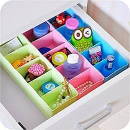 Desktop Storage Organizer Box Set - 5 Grid Compartments For Clothing