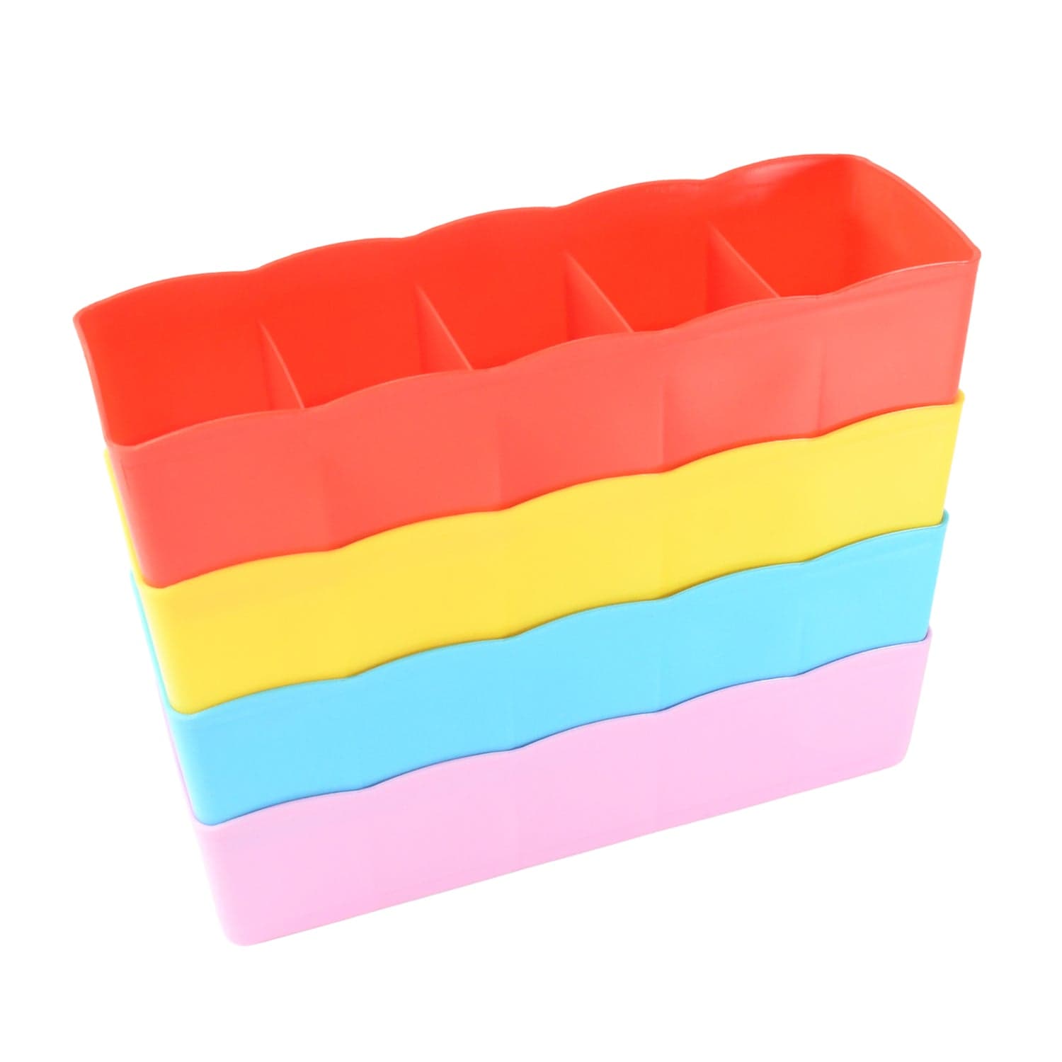 Desktop Storage Organizer Box Set - 5 Grid Compartments For Clothing thumbnail 3