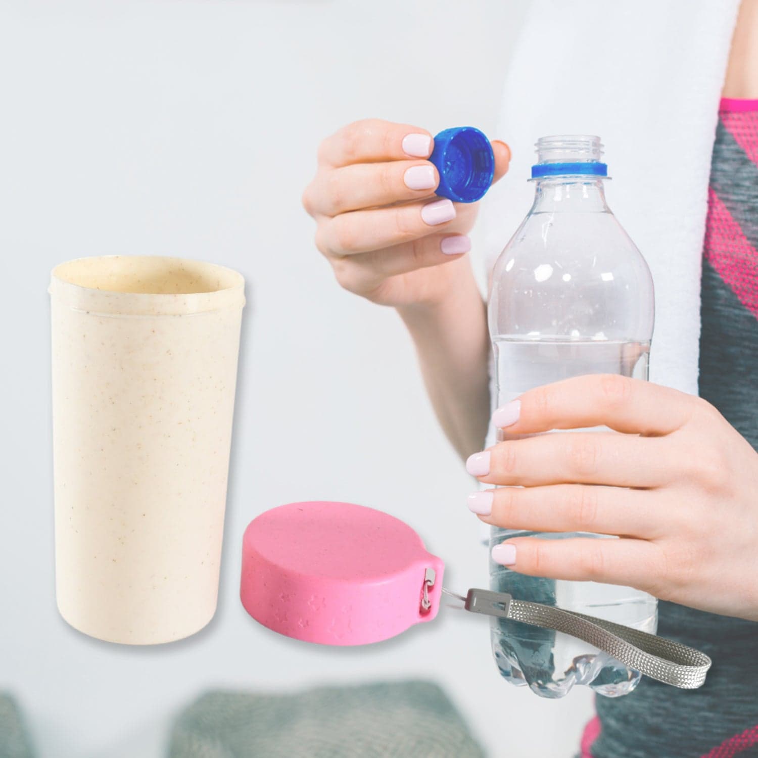 Travel Coffee Cup Portable Water Bottle Wheat Straw Coffee Tea Mug Coffee Mug with Lids for Coffee Tea (300 ML Approx) thumbnail 4