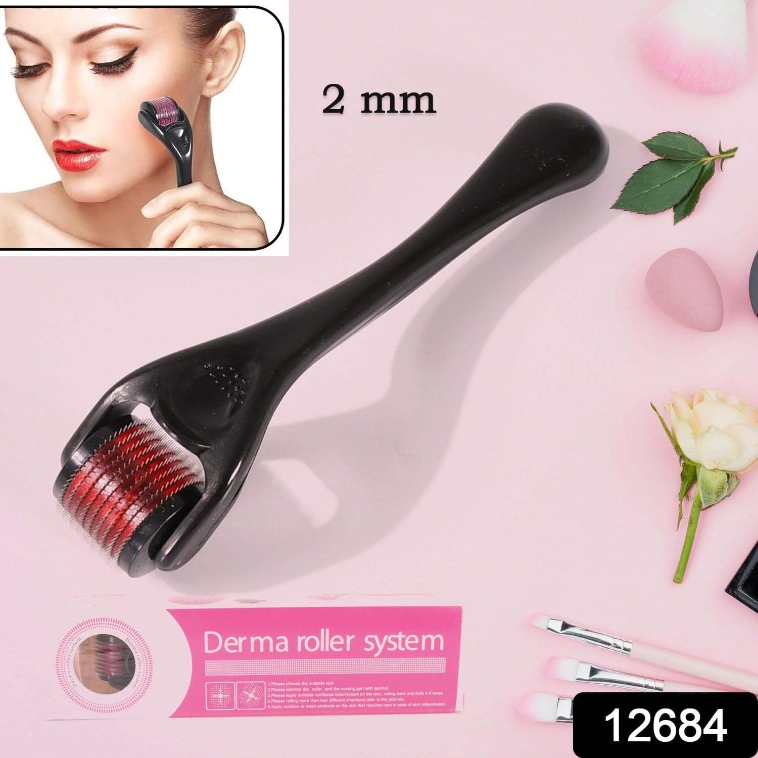 Derma Roller Anti Ageing and Facial Scrubs & Polishes Scar Removal Hair Regrowth (2 MM) thumbnail 2