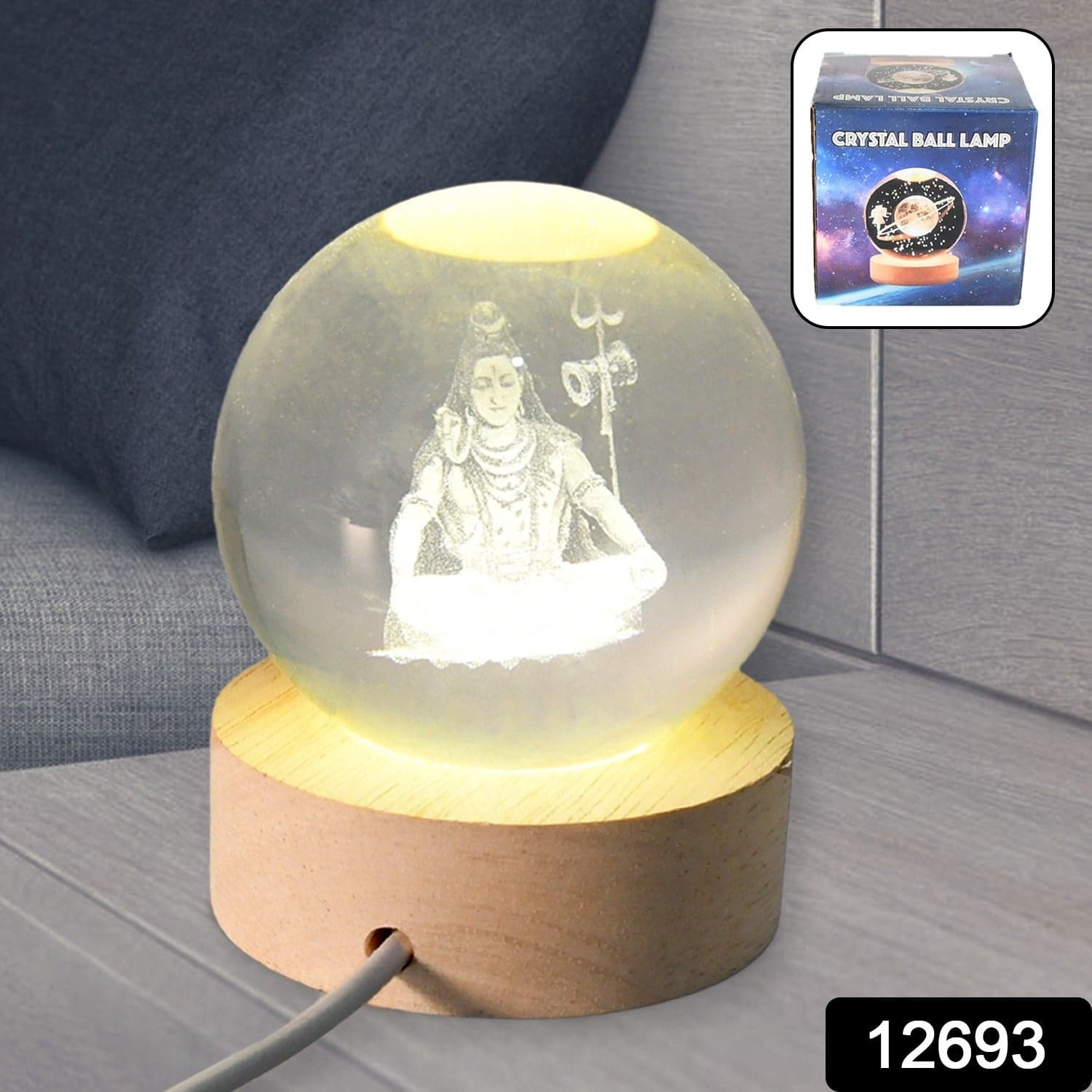 3D Crystal Ball lamps for Bedroom (1 Pc) thumbnail 2