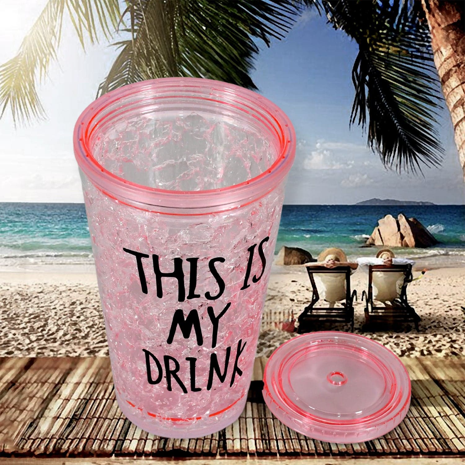 Plastic Creative Cold Drink Cup, Reusable Tea Coffee Tumbler With Lid And Straw, Double Wall Plastic Drinking Sport Bottle, Travel Tumbler thumbnail 6