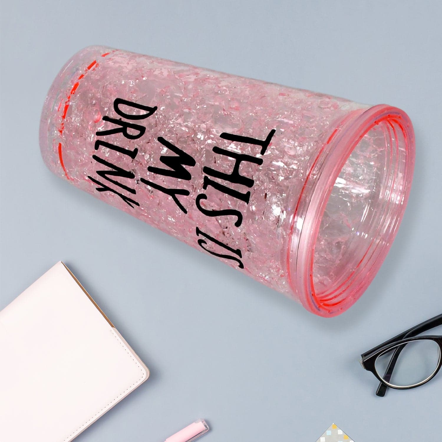 Plastic Creative Cold Drink Cup, Reusable Tea Coffee Tumbler With Lid And Straw, Double Wall Plastic Drinking Sport Bottle, Travel Tumbler thumbnail 8