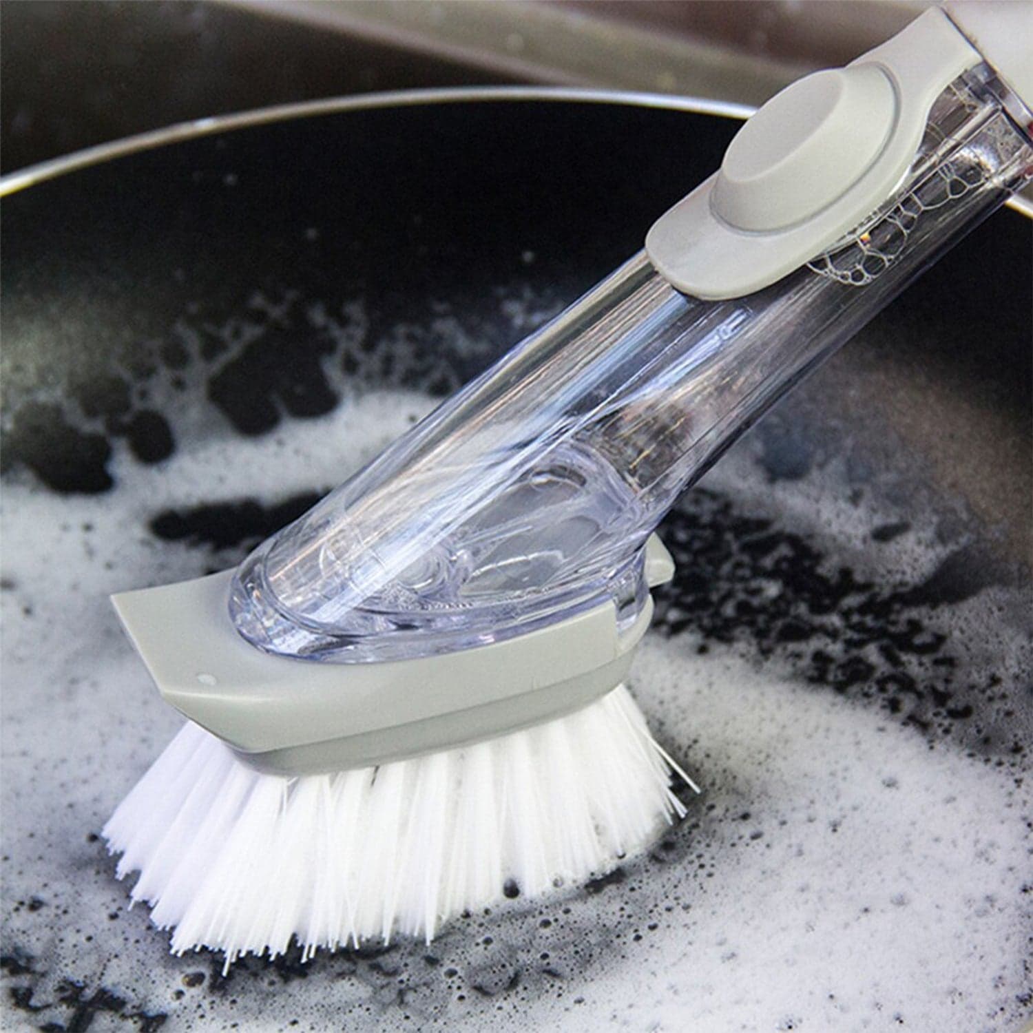 2-in-1 Dishwashing Brush, Long Handle Wash Pot Brush Washing Dish thumbnail 1