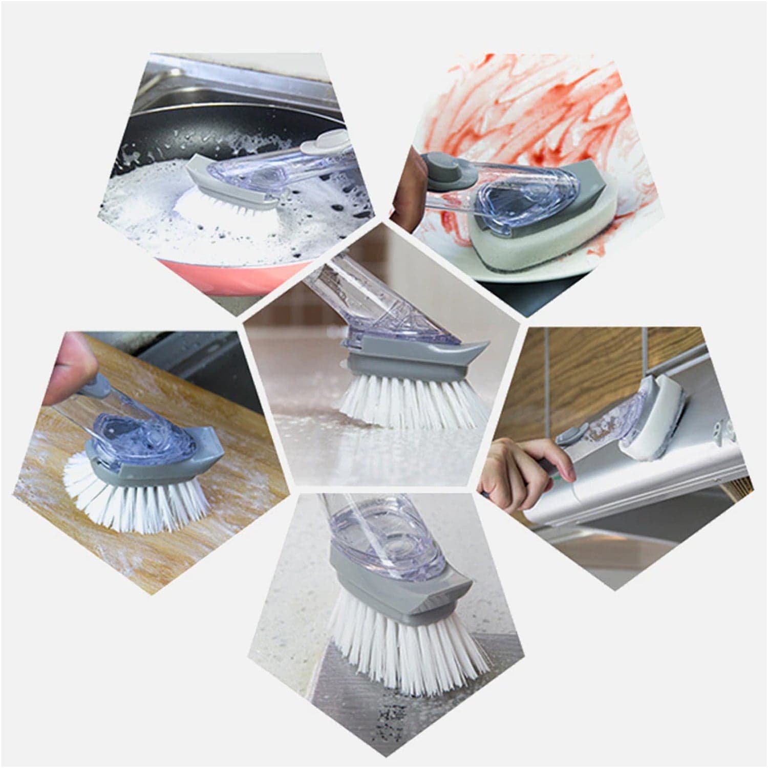 2-in-1 Dishwashing Brush, Long Handle Wash Pot Brush Washing Dish thumbnail 10