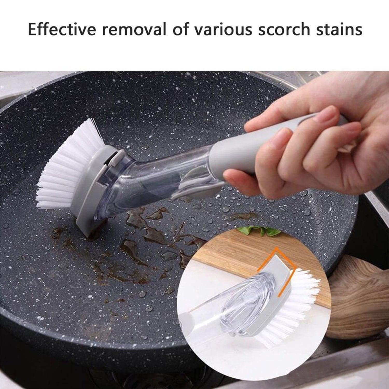 2-in-1 Dishwashing Brush, Long Handle Wash Pot Brush Washing Dish thumbnail 9