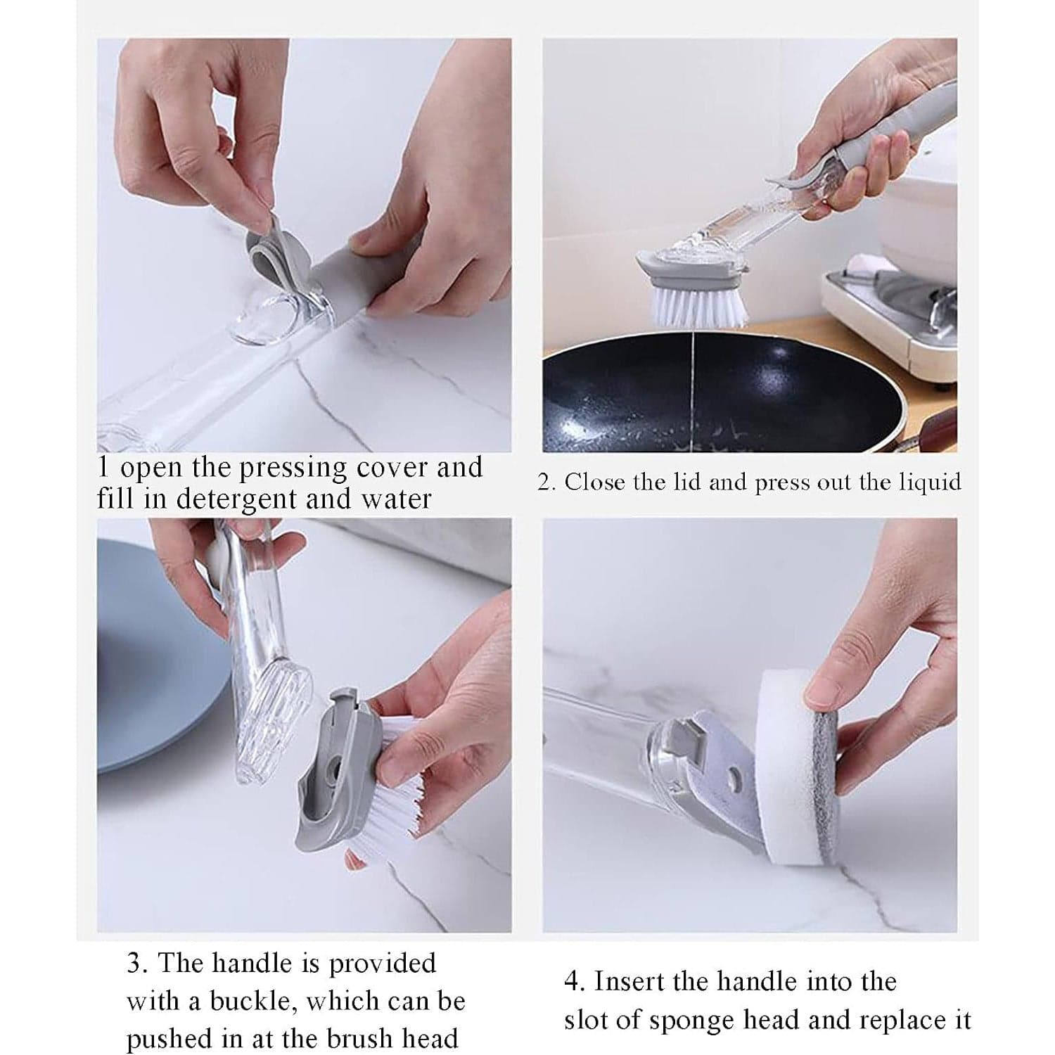 Dish Scrubber With Soap Dispenser thumbnail 6