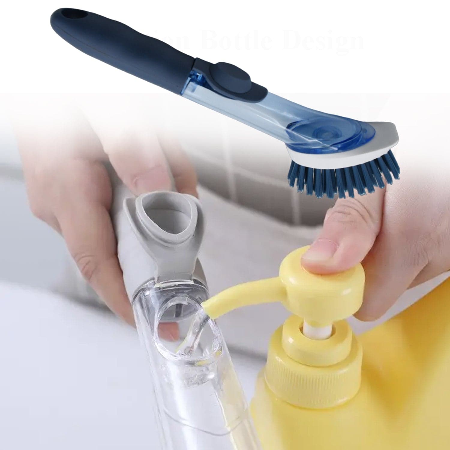 Mix Color Dish Scrubber With Soap Dispenser thumbnail 3