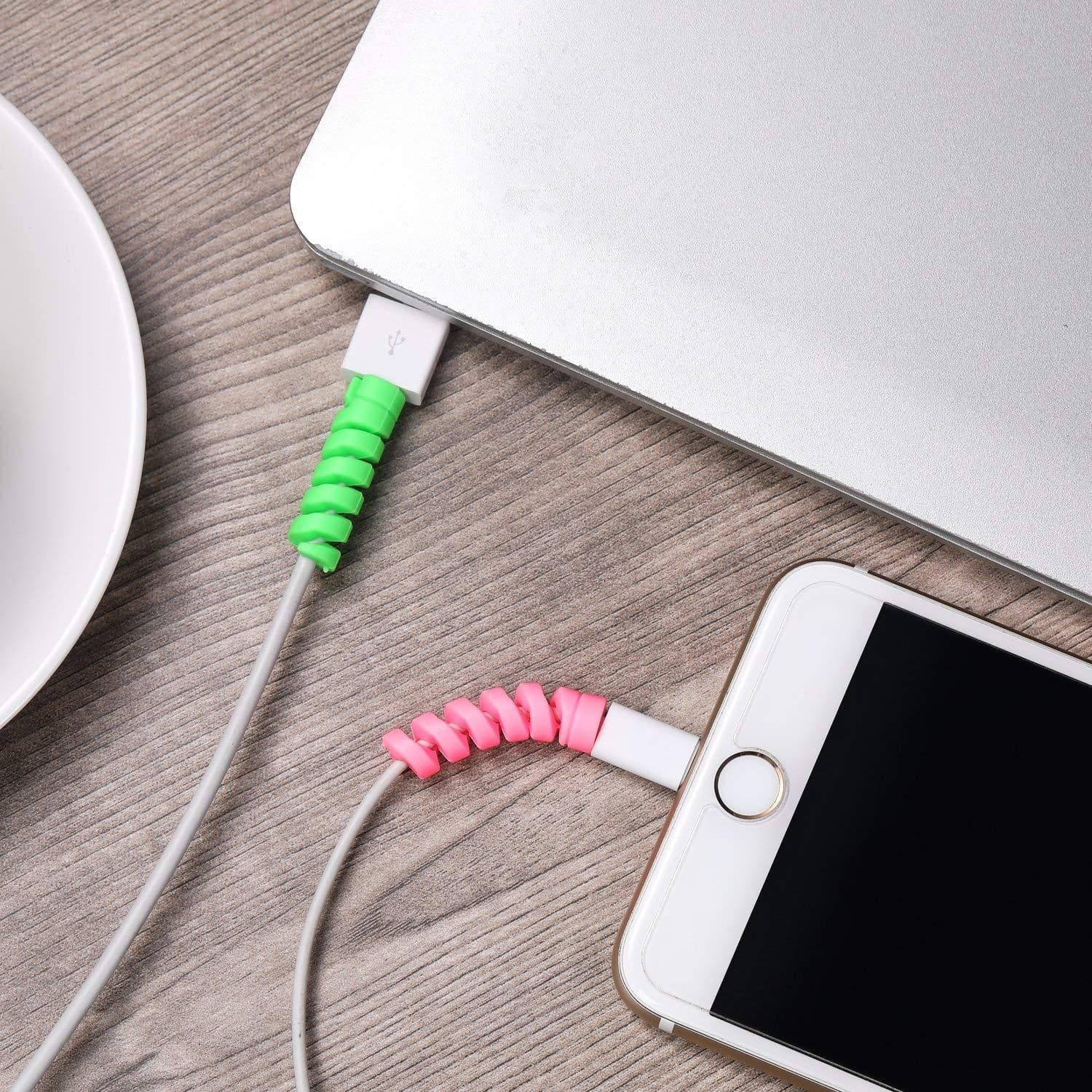 Spiral Charger Cable Protector Data Cable Saver Charging Cords Protective for All Universal Cable Cover (Pack of 10) thumbnail 1