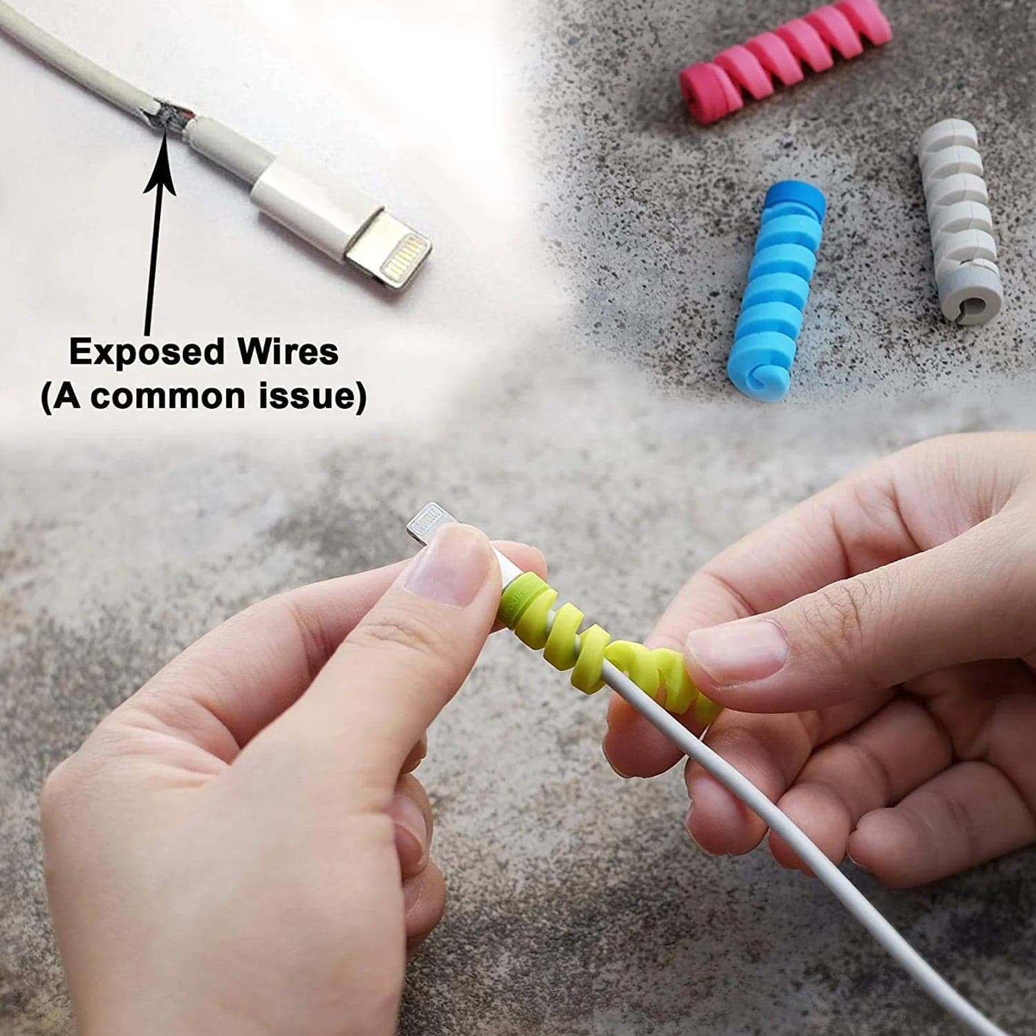 Spiral Charger Cable Protector Data Cable Saver Charging Cords Protective for All Universal Cable Cover (Pack of 10) thumbnail 8