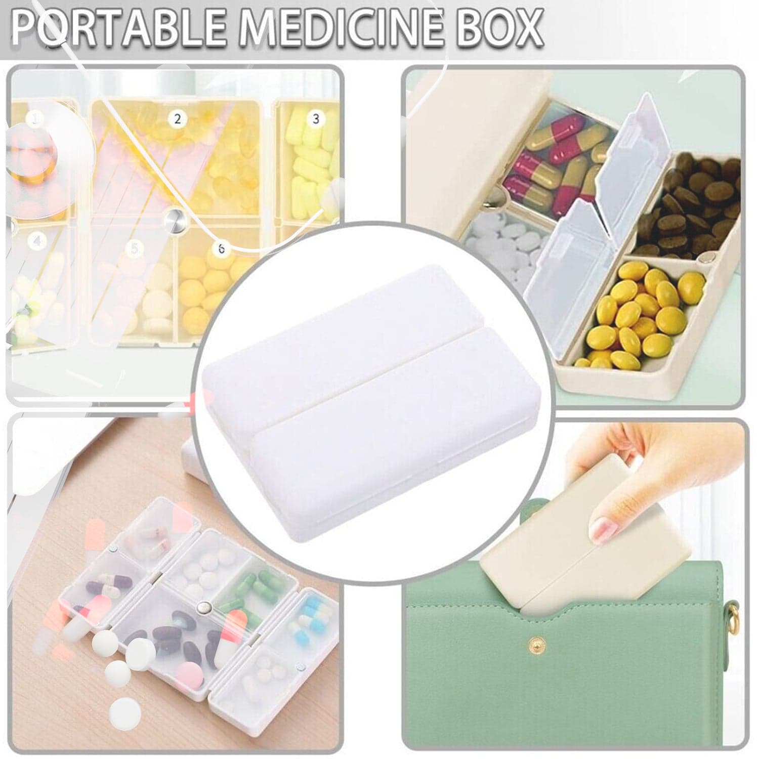 Magnetic Pill Organizer 7 Compartments Portable Pill Case Travel Pill Organizer (1 Pc) thumbnail 8