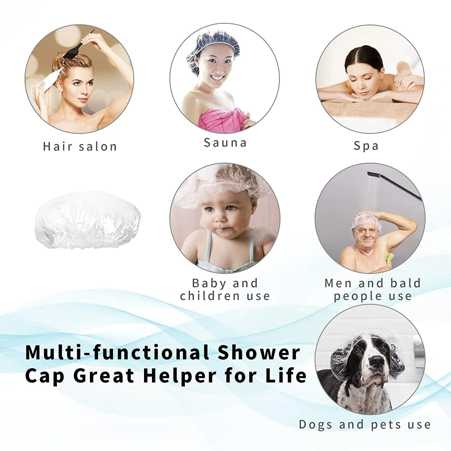 Disposable Shower Caps For Women (10 Pc Set), Hair accessories thumbnail 6