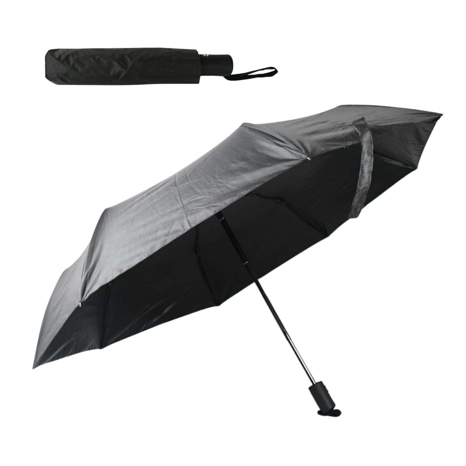 2 Fold Manual Umbrella of Wind, Sun & Rainproof with Steel Shaft & Wrist Strap thumbnail 4