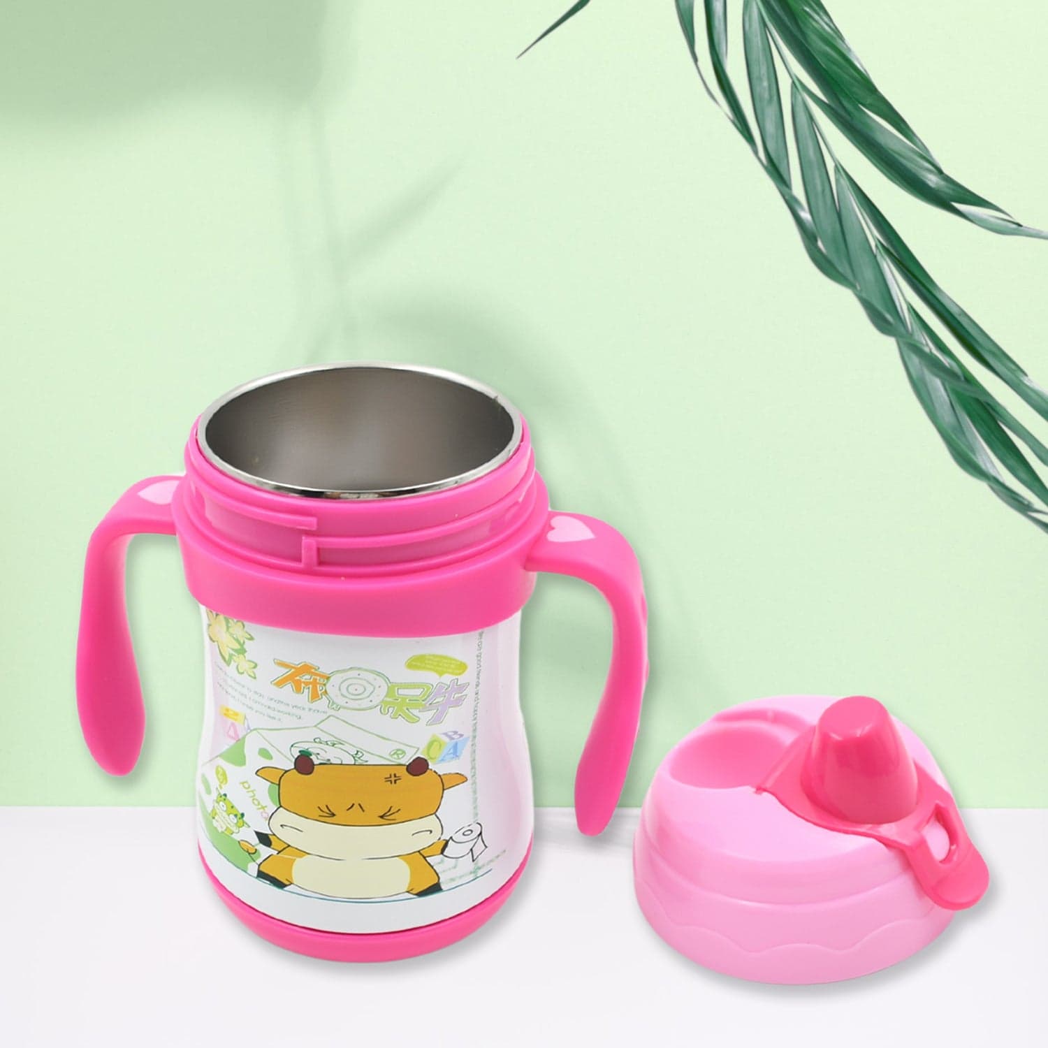 Vacuum Stainless Steel Water Bottle With Carry Handle & Straw Fridge Water Bottle Double Wall thumbnail 6