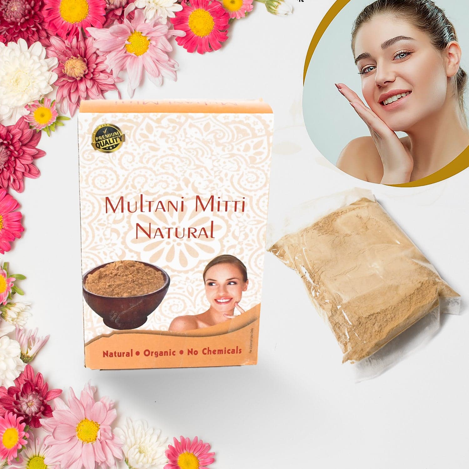 80gram Herbal Tan Removing Multani Mitti Face Pack For Skin Care Age Group thumbnail 3