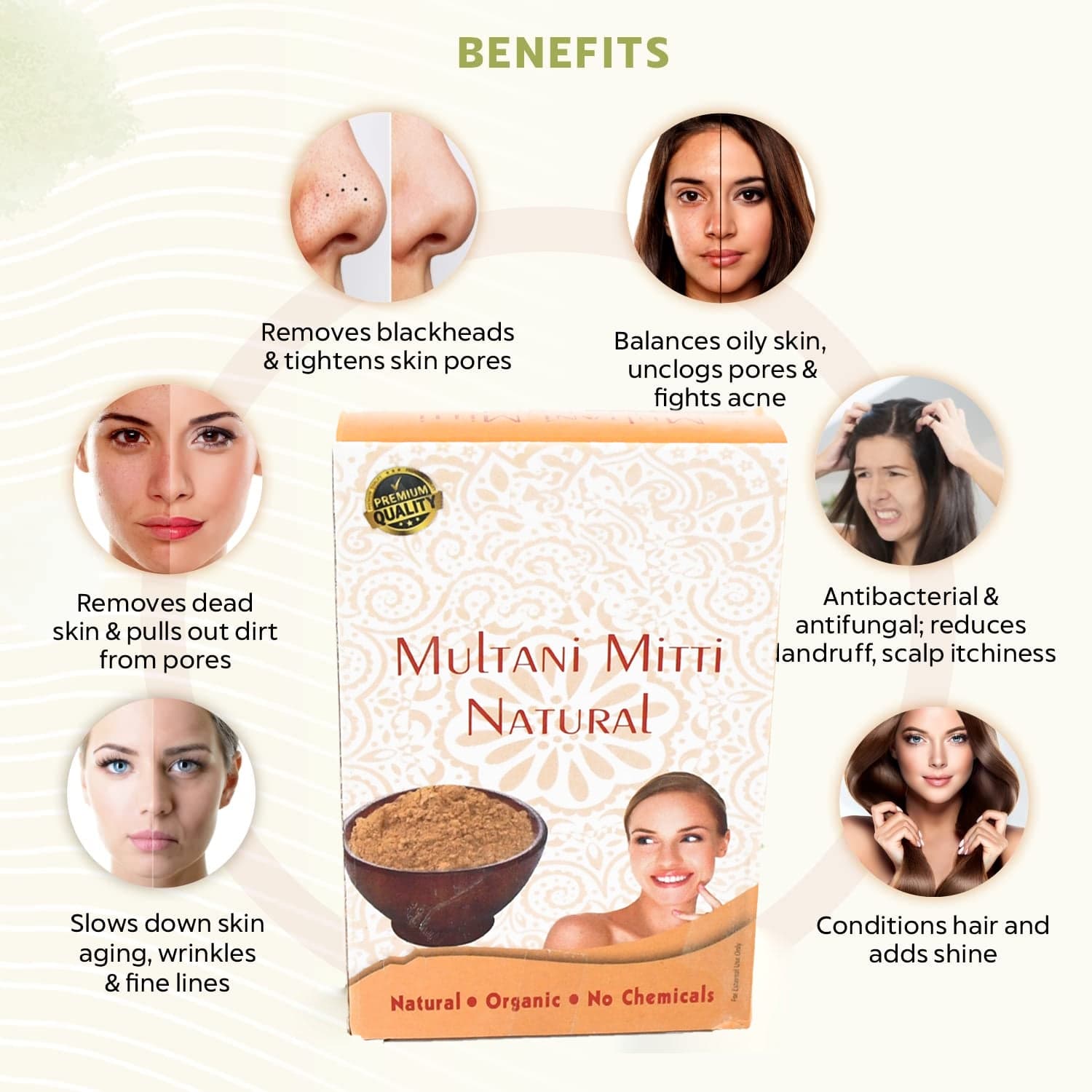 80gram Herbal Tan Removing Multani Mitti Face Pack For Skin Care Age Group thumbnail 4